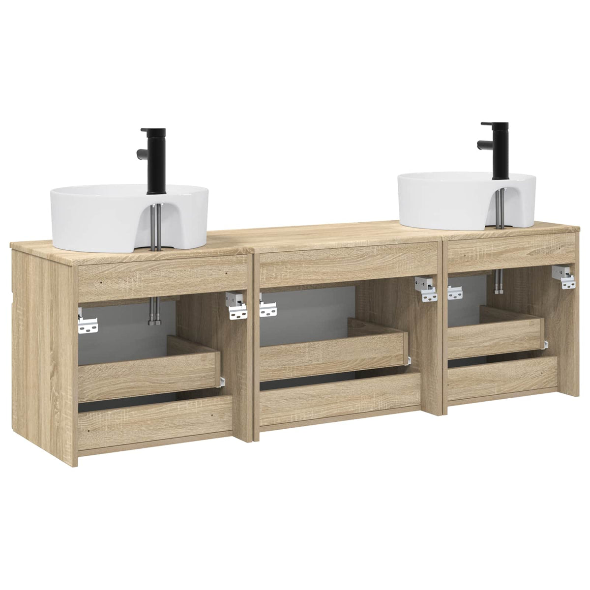 Ensemble d'armoire de salle de bain 3 pc Chêne Sonoma