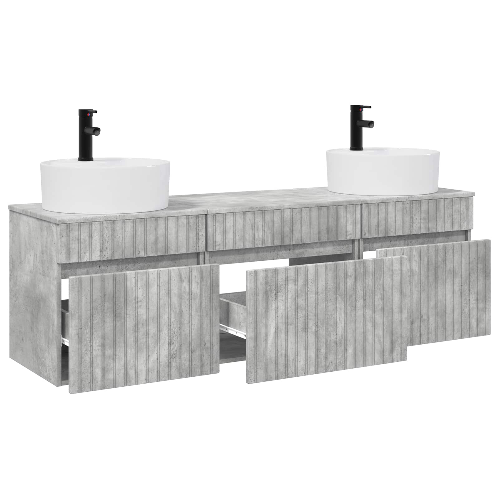Ensemble d'armoire de salle de bain 3 pc Gris béton