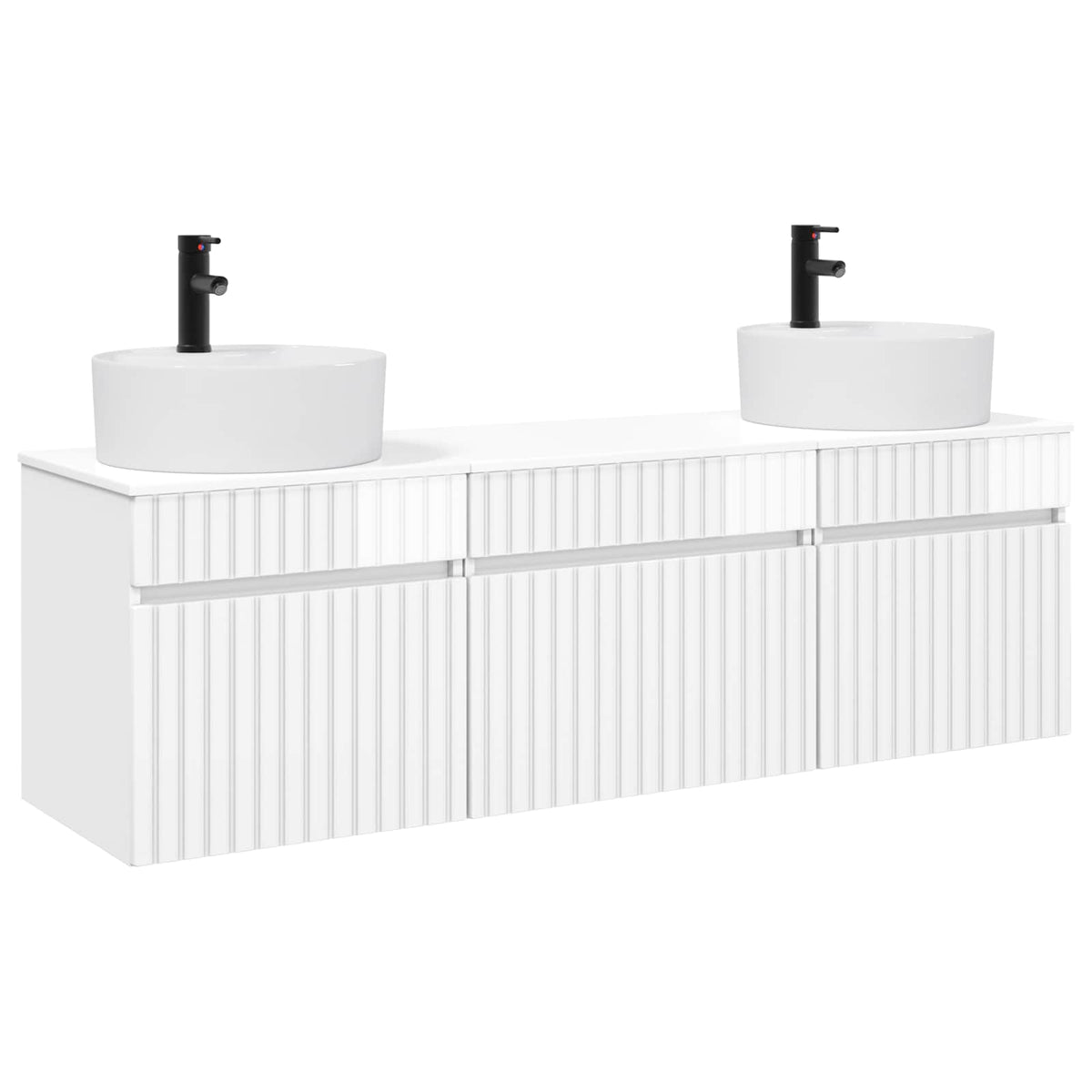 Ensemble d'armoire de salle de bain 3 pc Blanc brillant