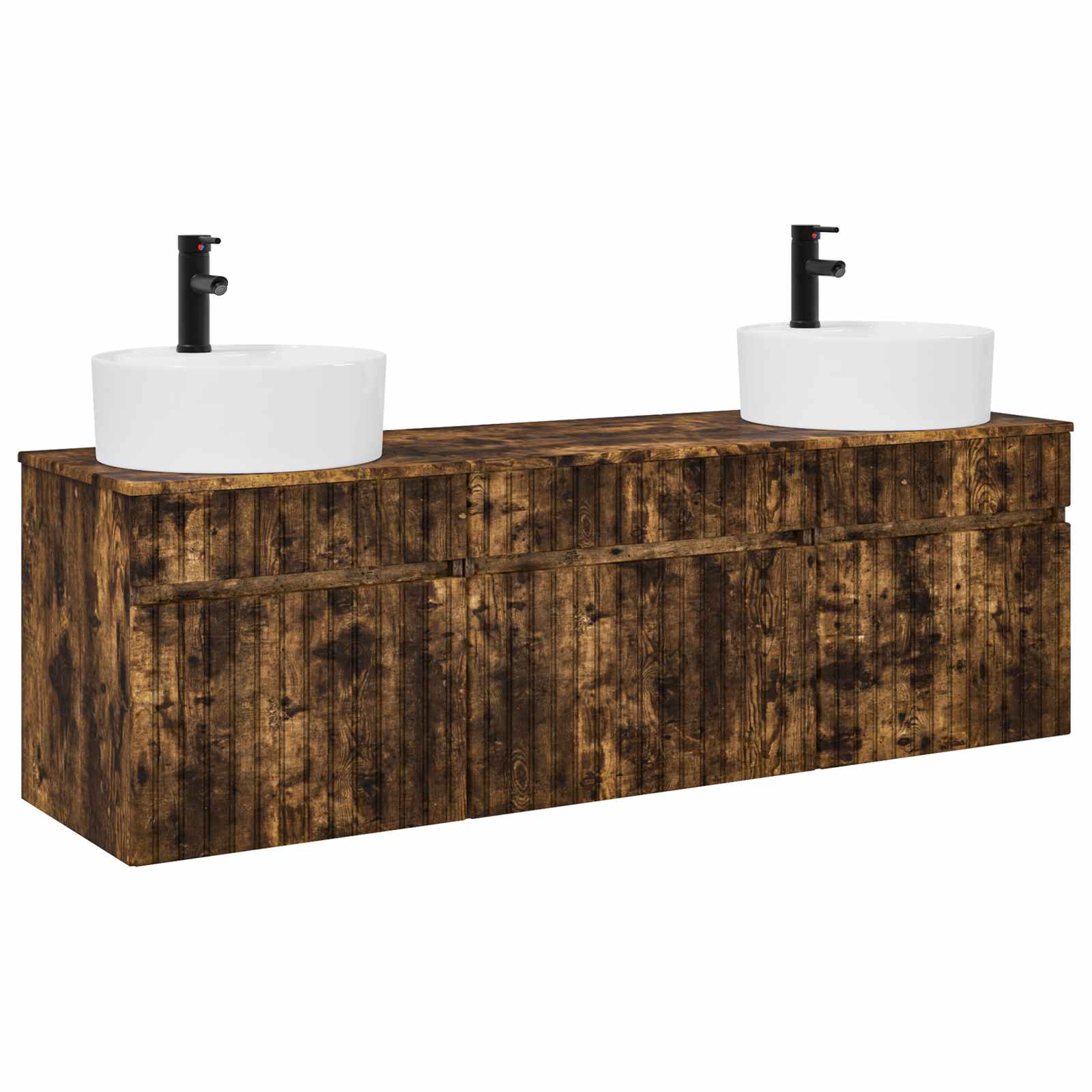 Ensemble d'armoire de salle de bain 3 pc Chêne fumé