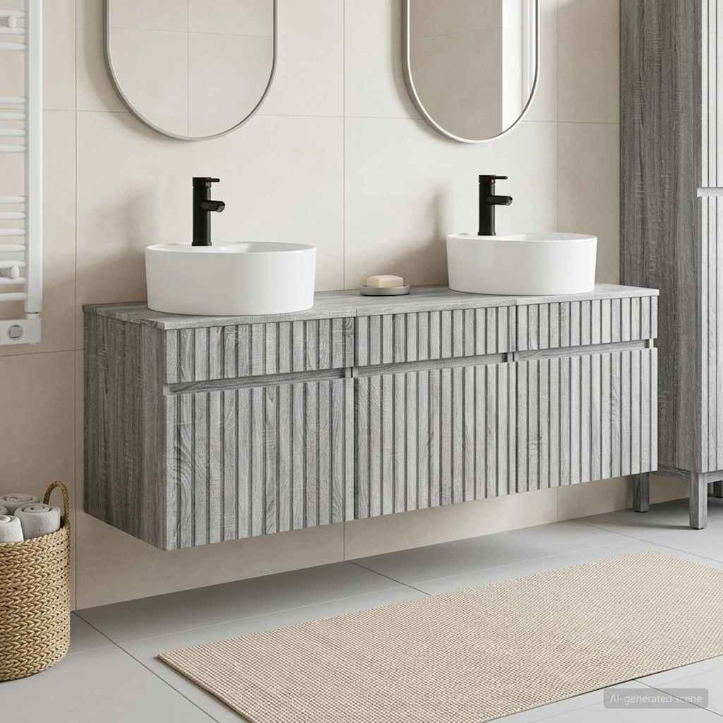 Ensemble d'armoire de salle de bain 3 pc Sonoma gris
