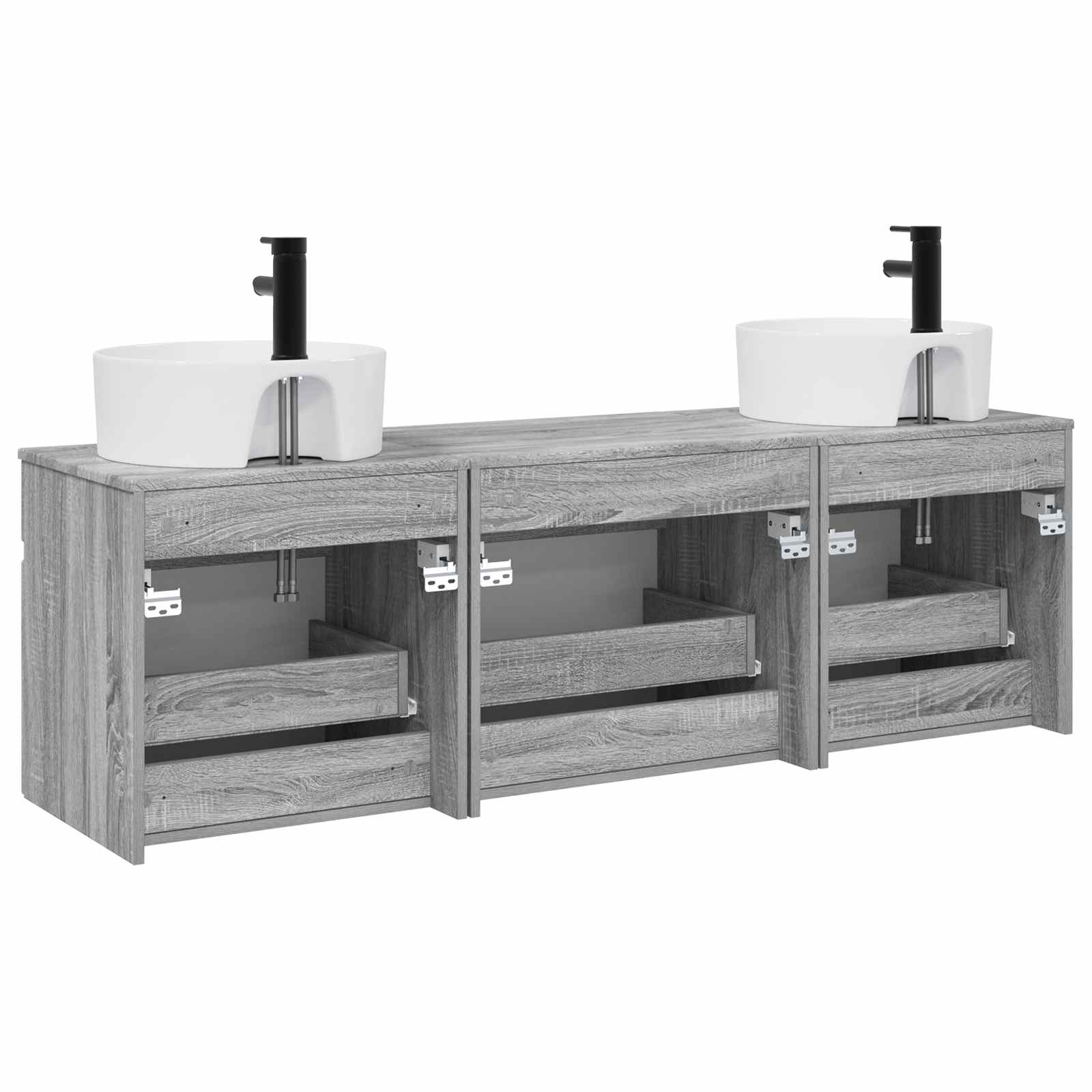 Ensemble d'armoire de salle de bain 3 pc Sonoma gris