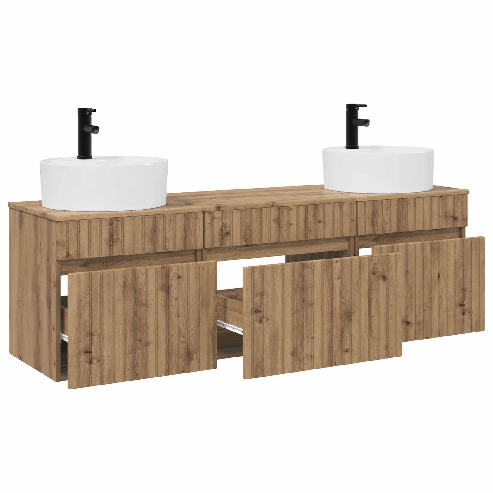 Ensemble d'armoire de salle de bain 3 pc Chêne artisanal