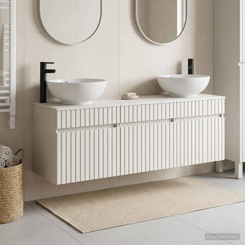 Ensemble d'armoire de salle de bain 3 pc Blanc