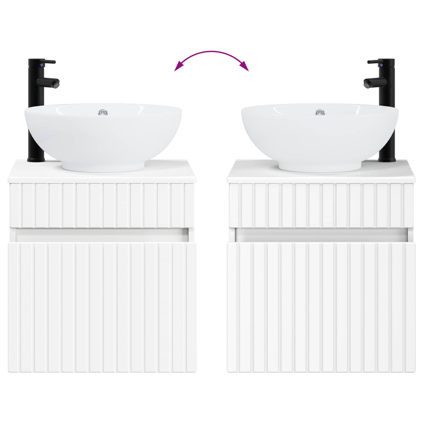 Ensemble d'armoire de salle de bain 3 pc Blanc