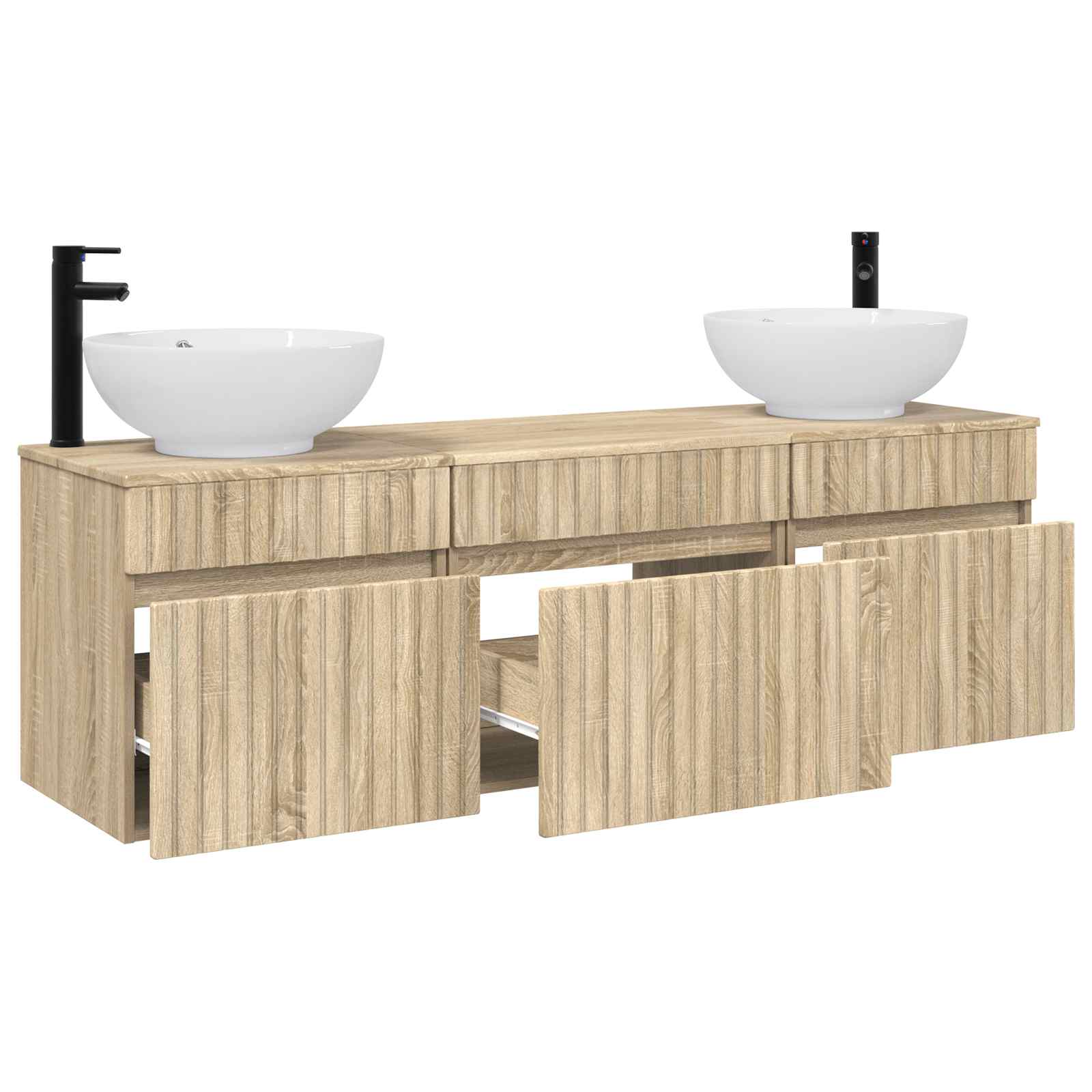 Ensemble d'armoire de salle de bain 3 pc Chêne Sonoma