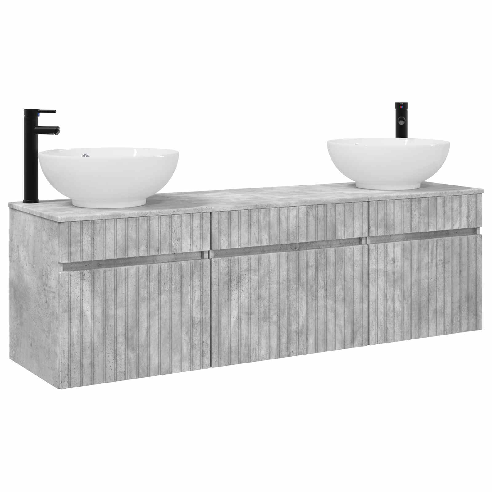 Ensemble d'armoire de salle de bain 3 pc Gris béton