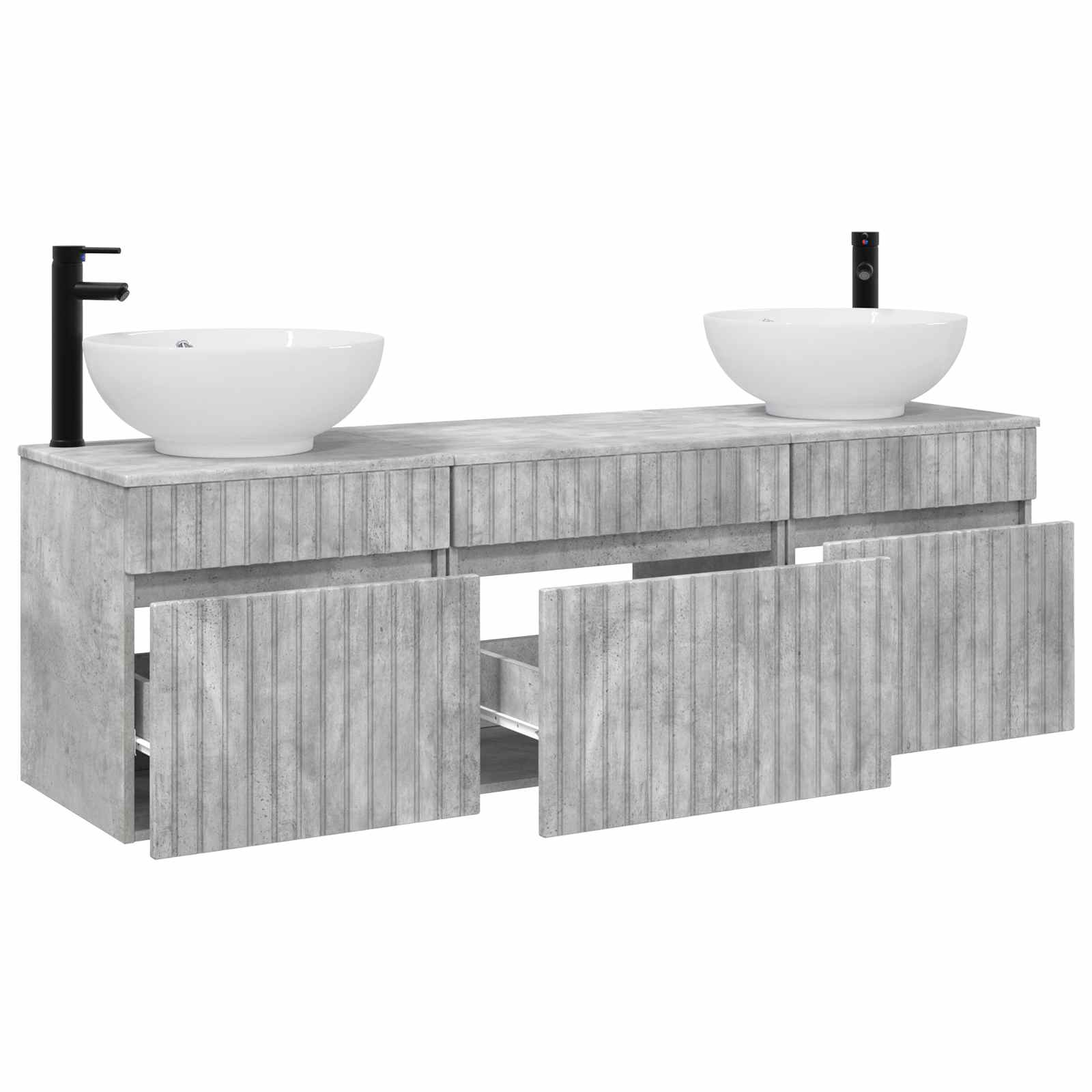 Ensemble d'armoire de salle de bain 3 pc Gris béton