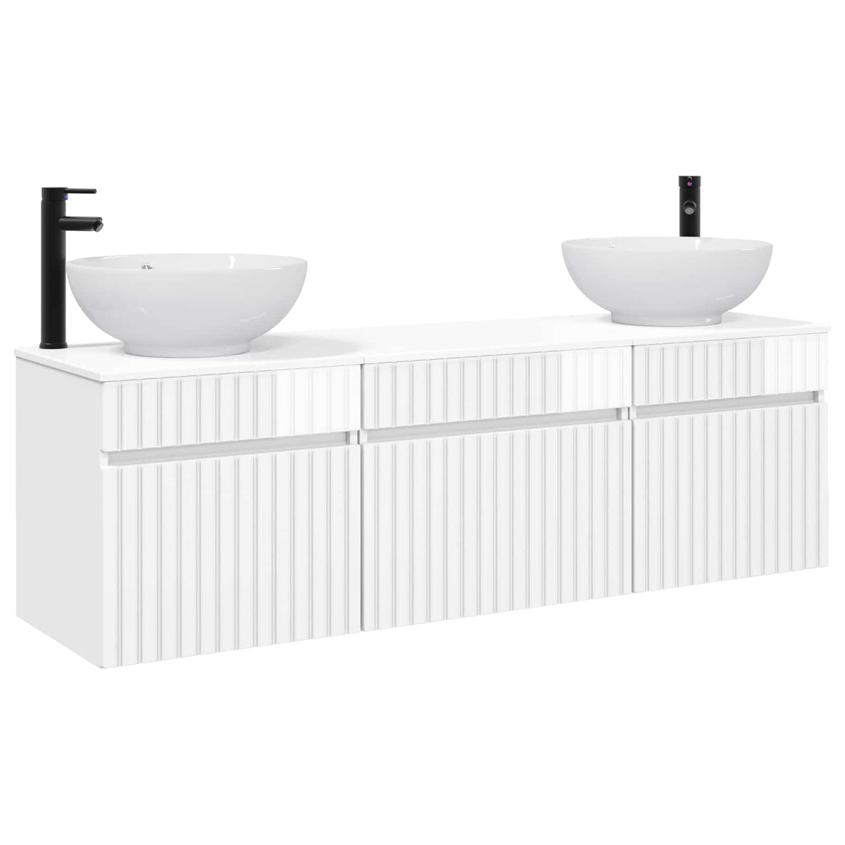 Ensemble d'armoire de salle de bain 3 pc Blanc brillant