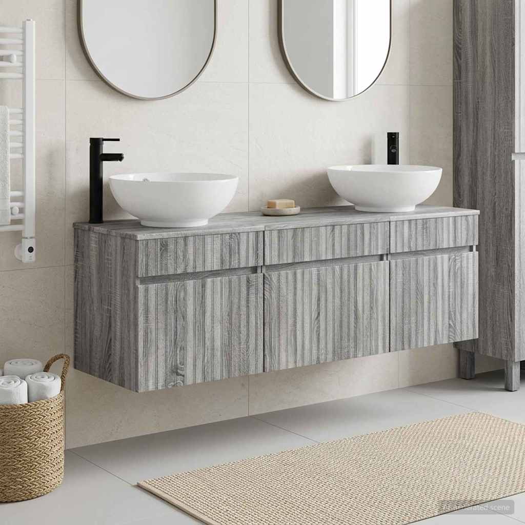 Ensemble d'armoire de salle de bain 3 pc Sonoma gris