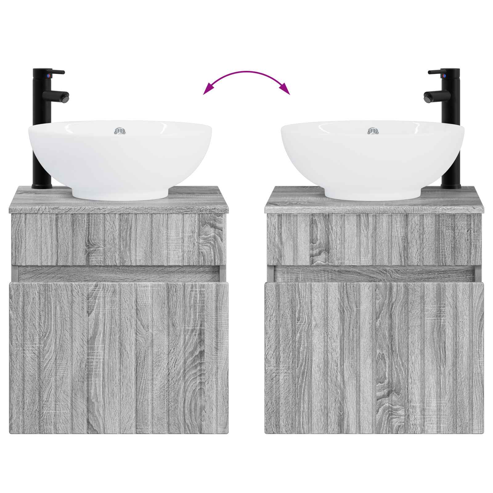 Ensemble d'armoire de salle de bain 3 pc Sonoma gris