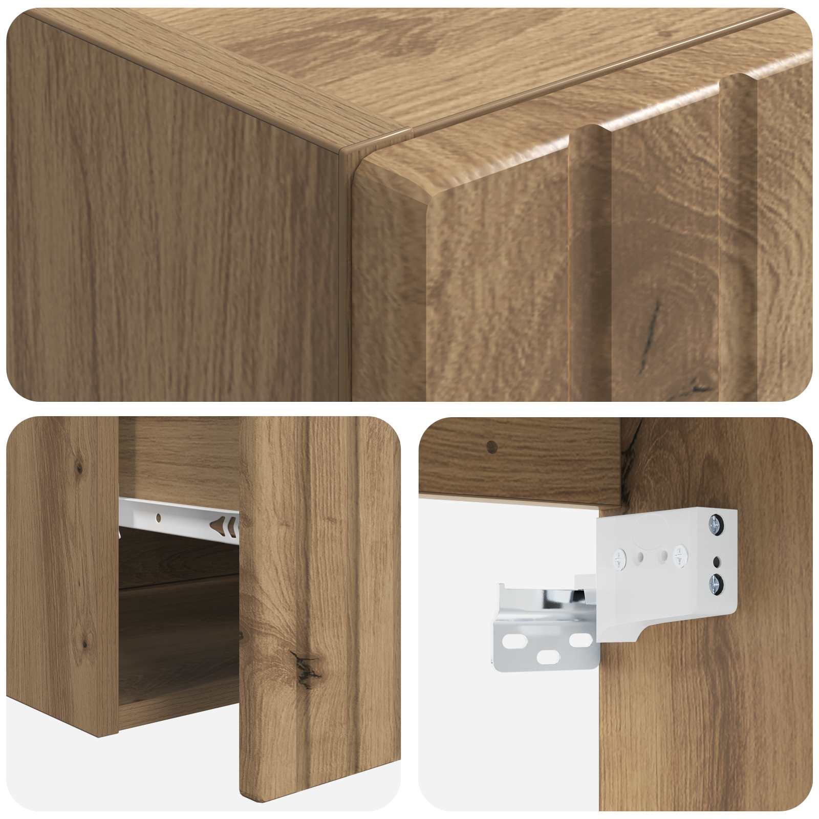 Ensemble d'armoire de salle de bain 3 pc Chêne artisanal