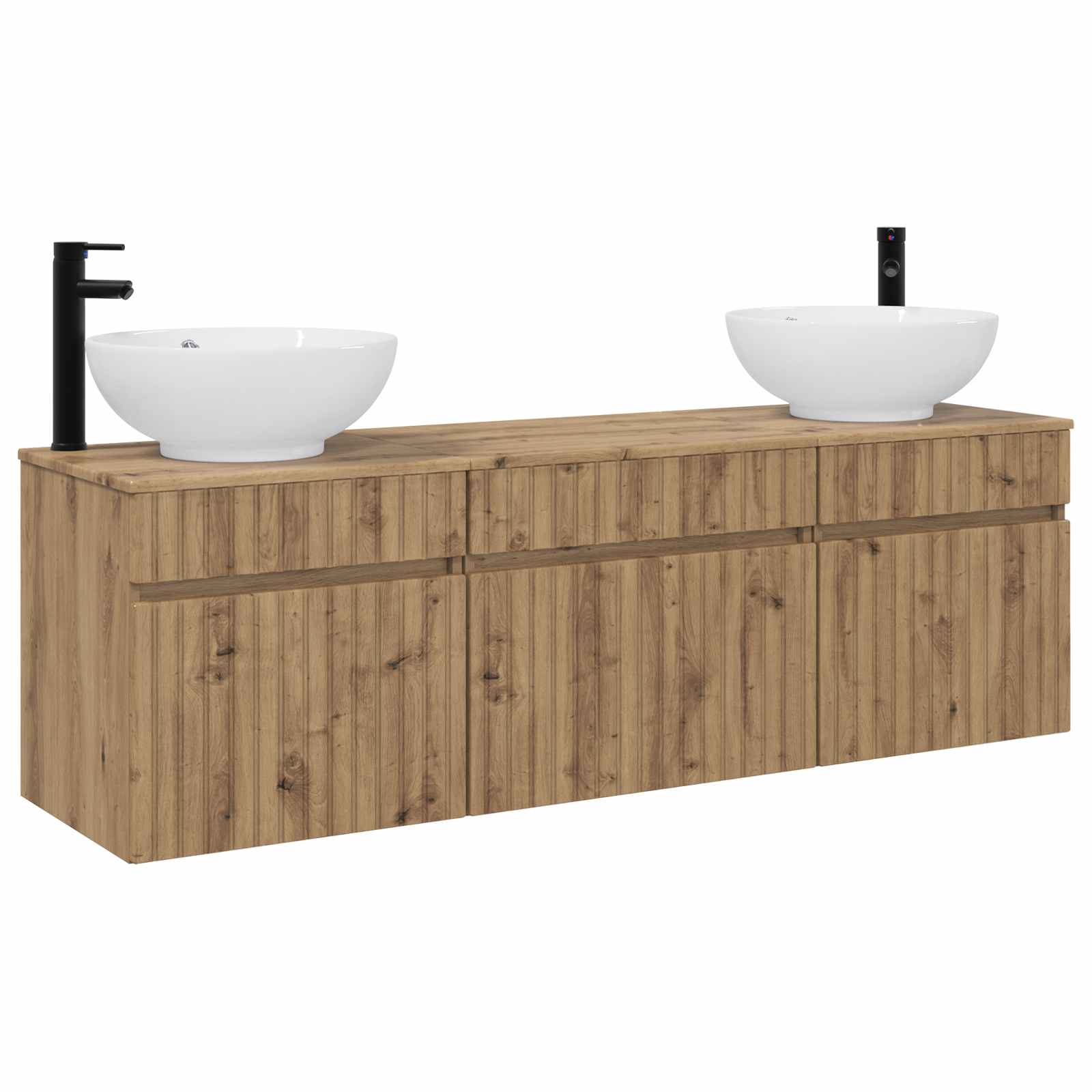 Ensemble d'armoire de salle de bain 3 pc Chêne artisanal