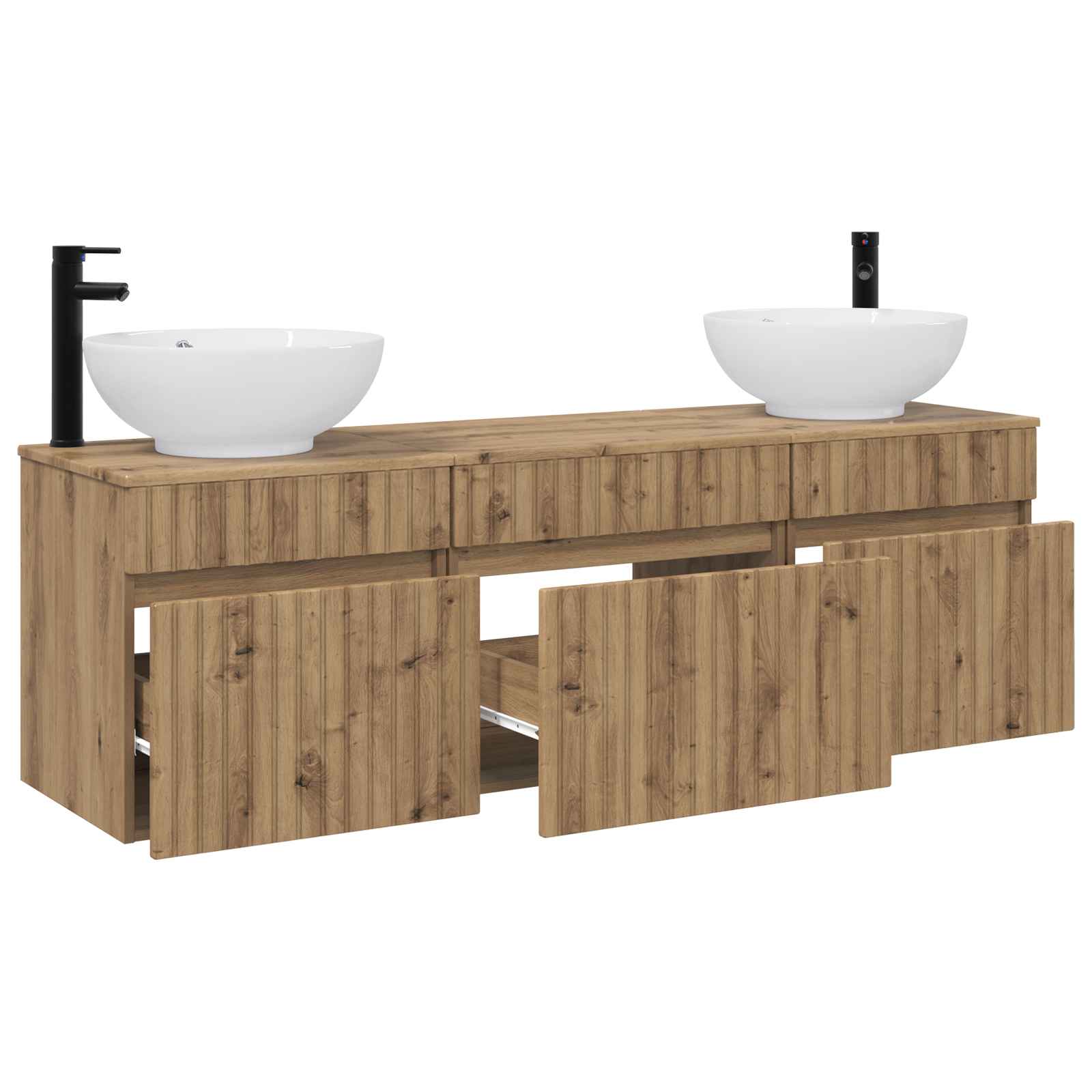 Ensemble d'armoire de salle de bain 3 pc Chêne artisanal