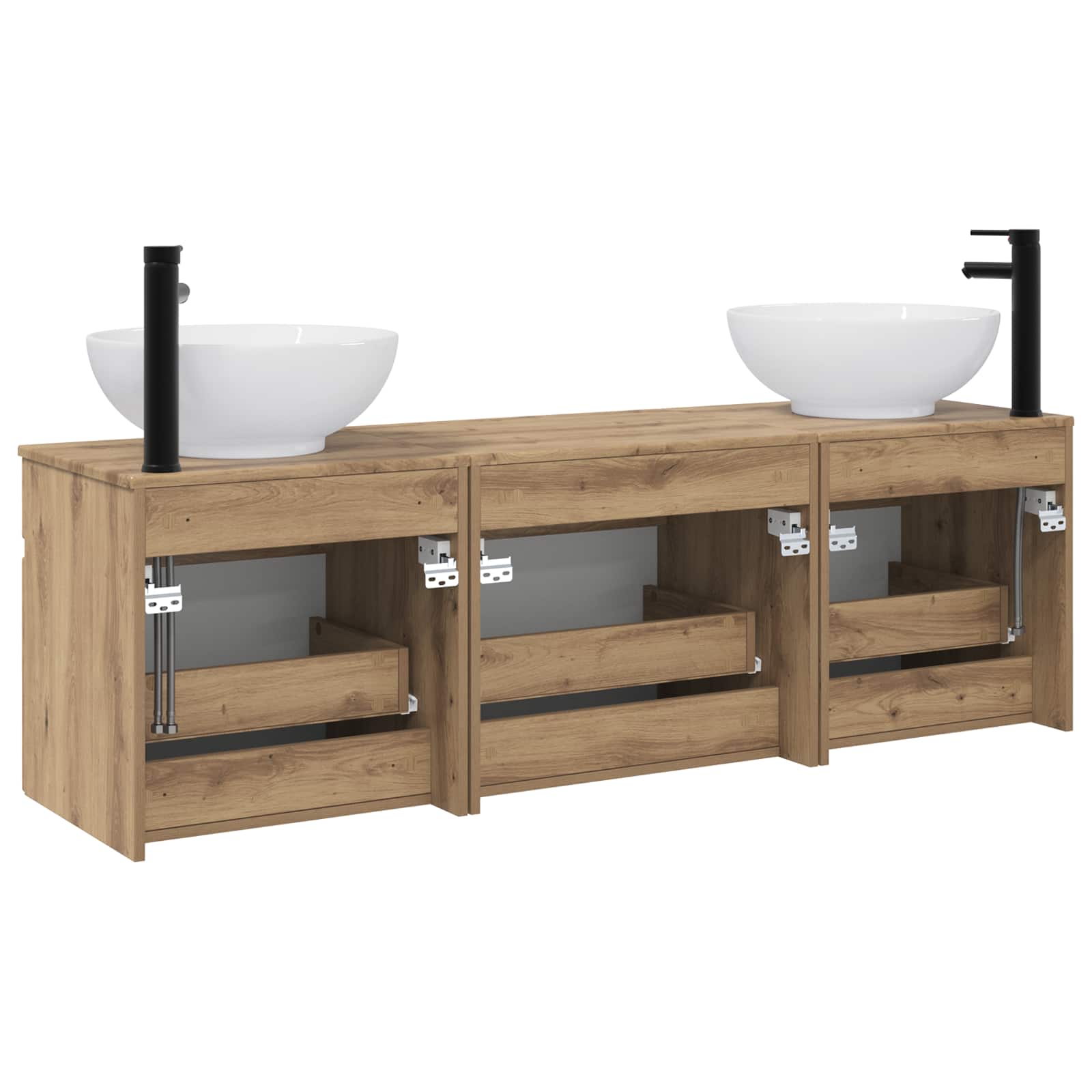 Ensemble d'armoire de salle de bain 3 pc Chêne artisanal