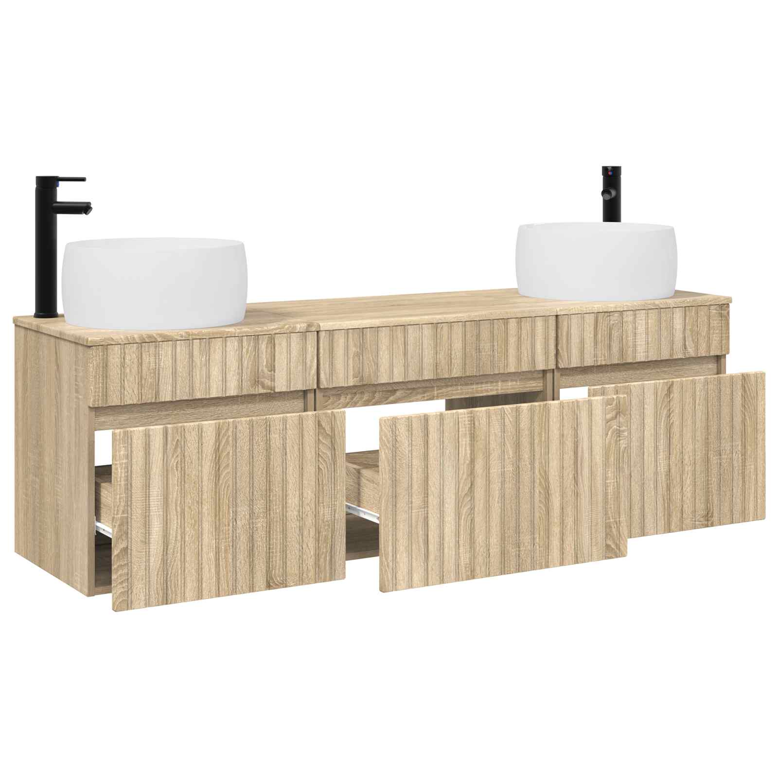 Ensemble d'armoire de salle de bain 3 pc Chêne Sonoma