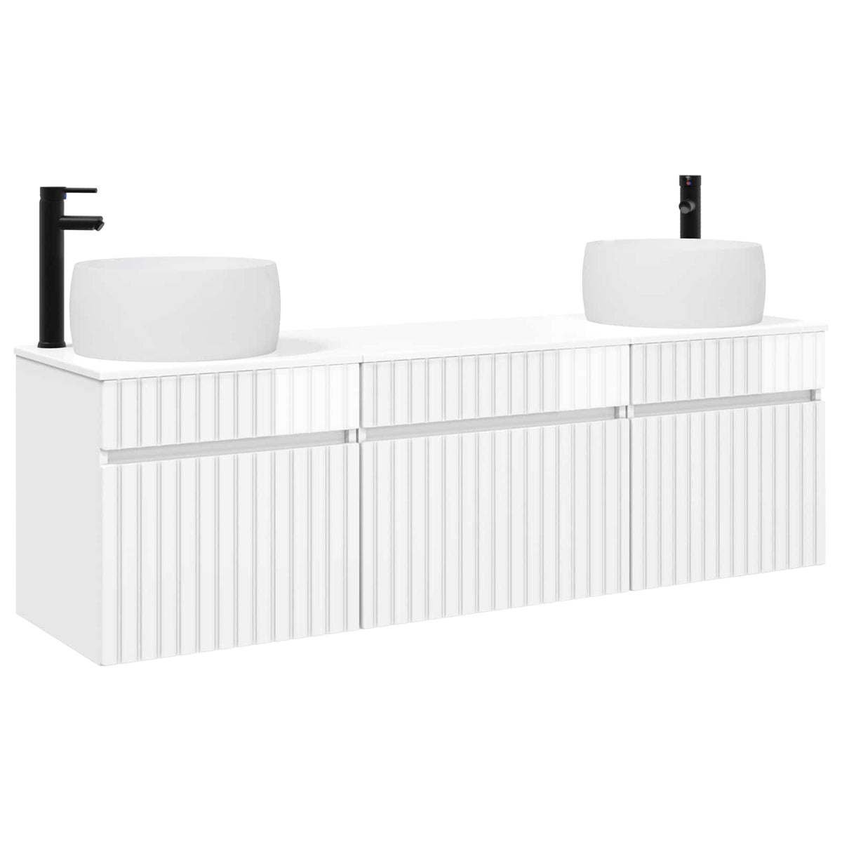Ensemble d'armoire de salle de bain 3 pc Blanc brillant