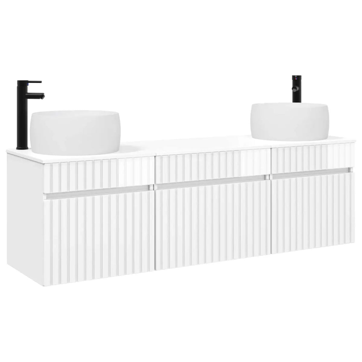 Ensemble d’armoire de salle de bain 3 pc Blanc brillant - XIOS