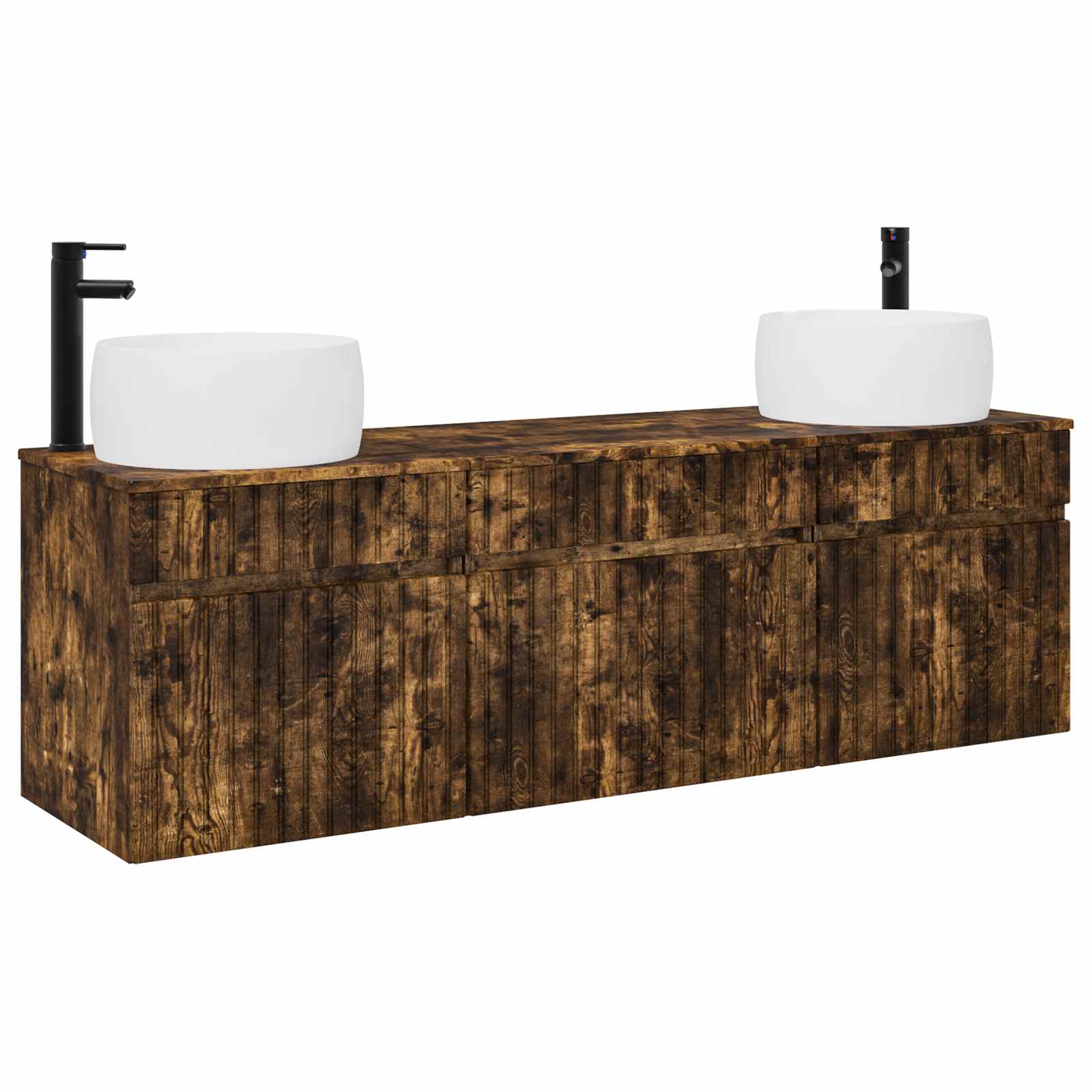 Ensemble d'armoire de salle de bain 3 pc Chêne fumé