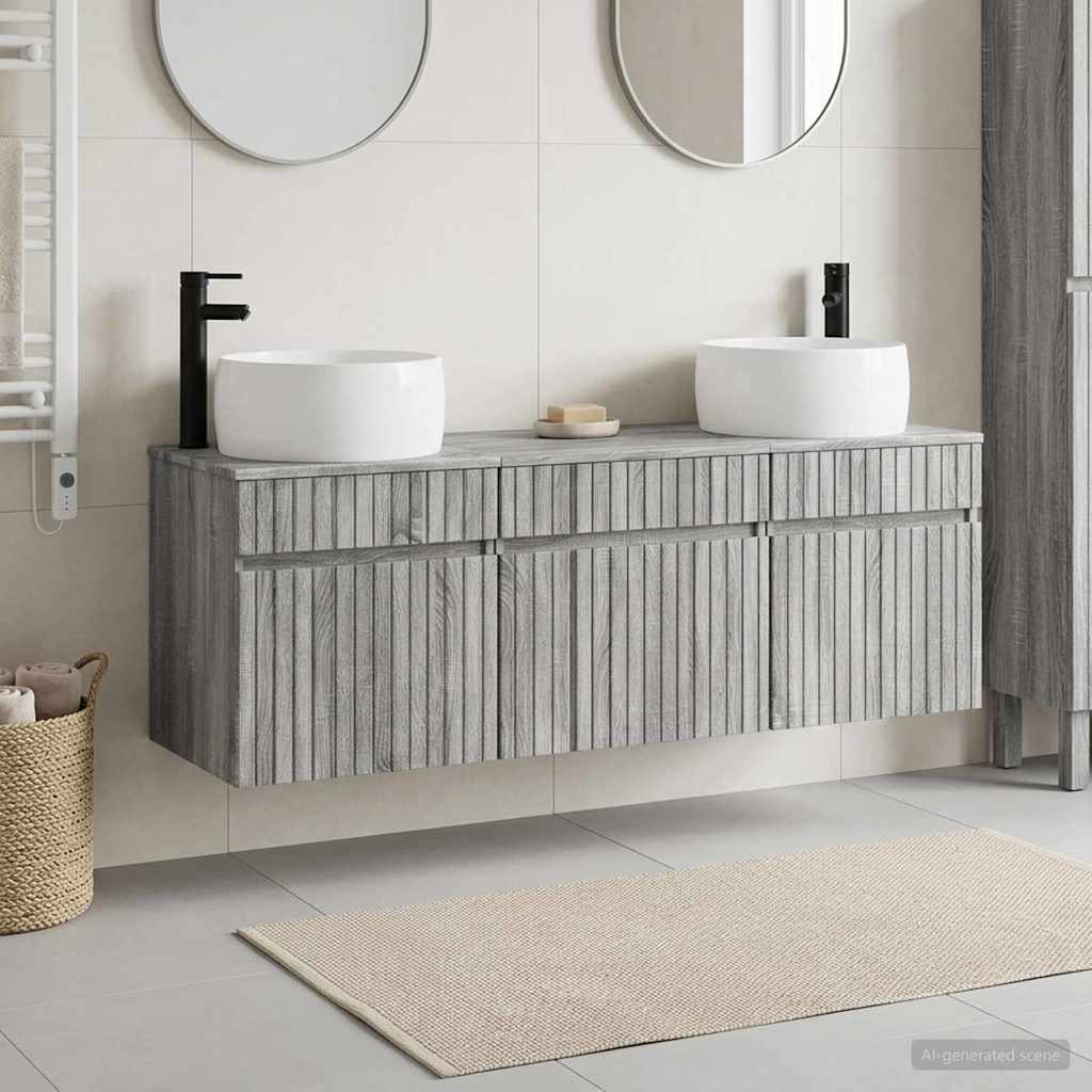 Ensemble d'armoire de salle de bain 3 pc Sonoma gris