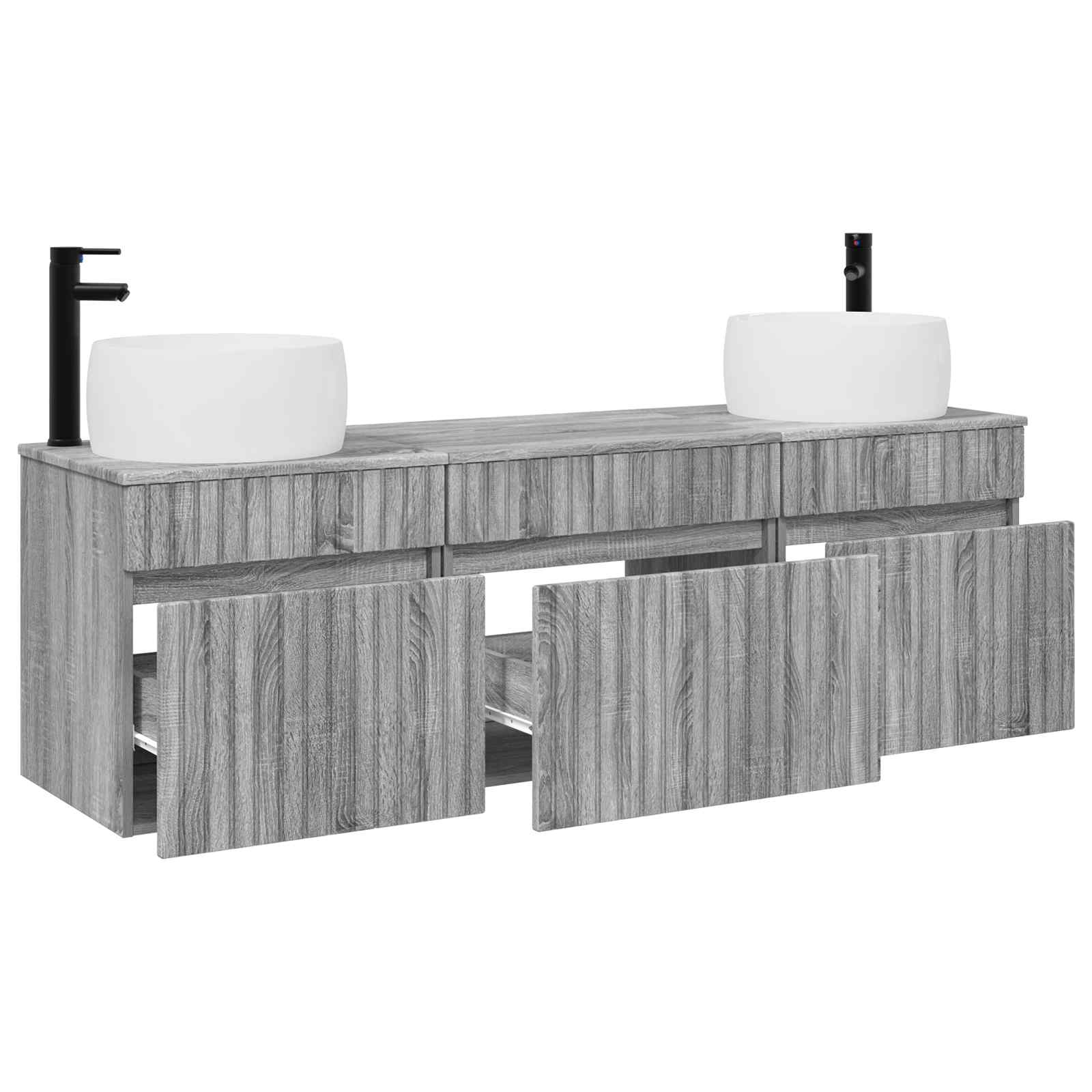 Ensemble d'armoire de salle de bain 3 pc Sonoma gris