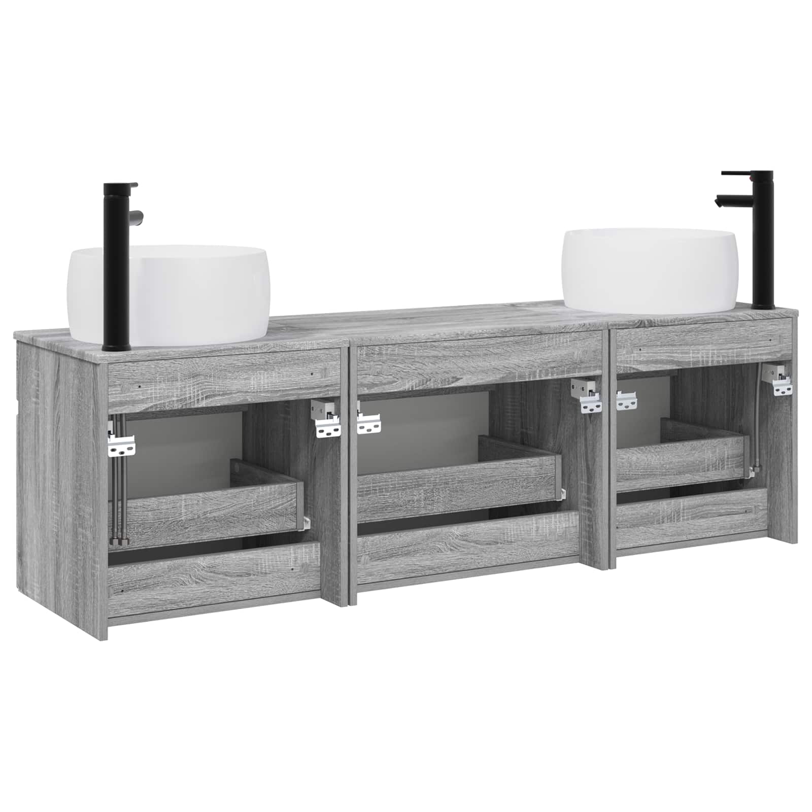 Ensemble d'armoire de salle de bain 3 pc Sonoma gris