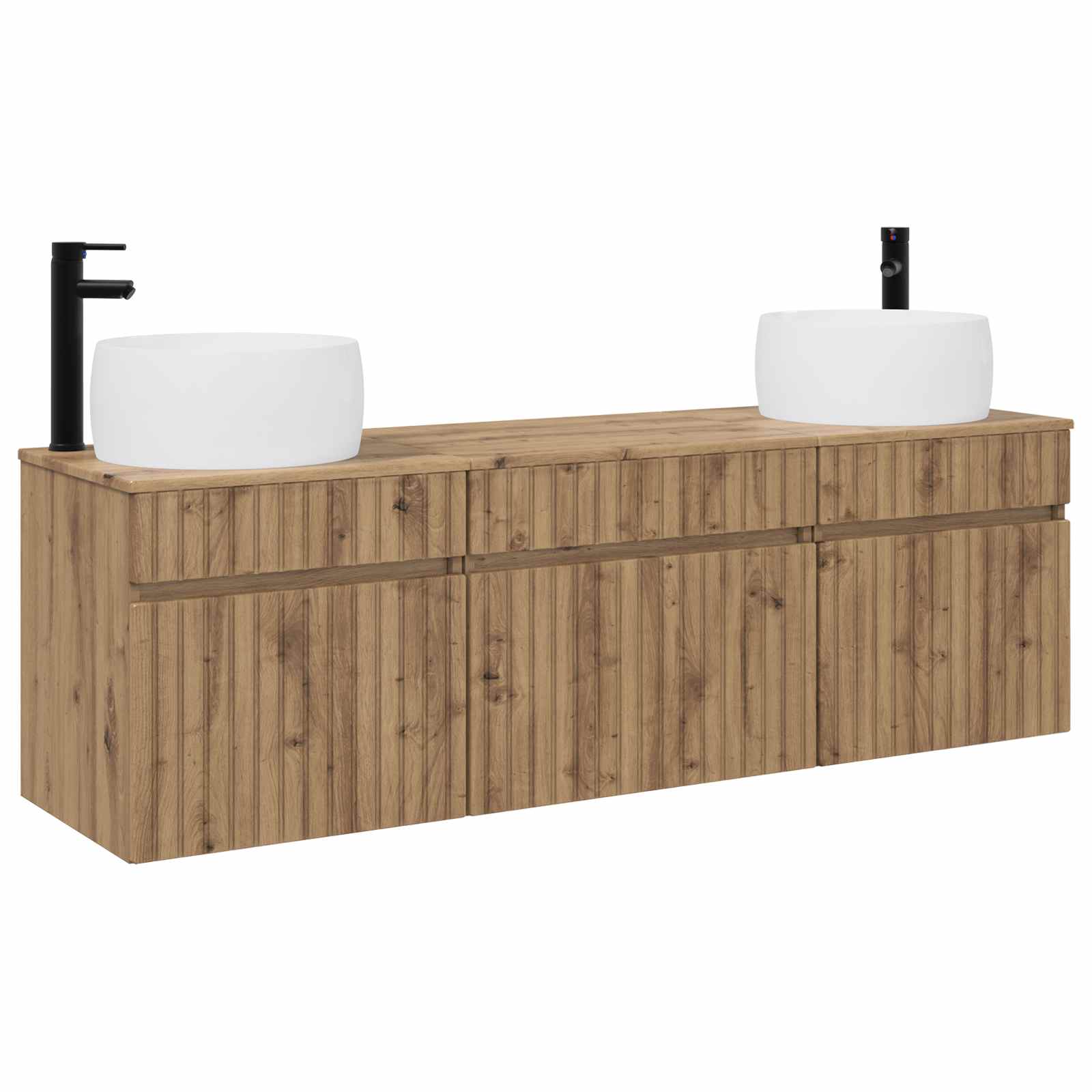 Ensemble d'armoire de salle de bain 3 pc Chêne artisanal