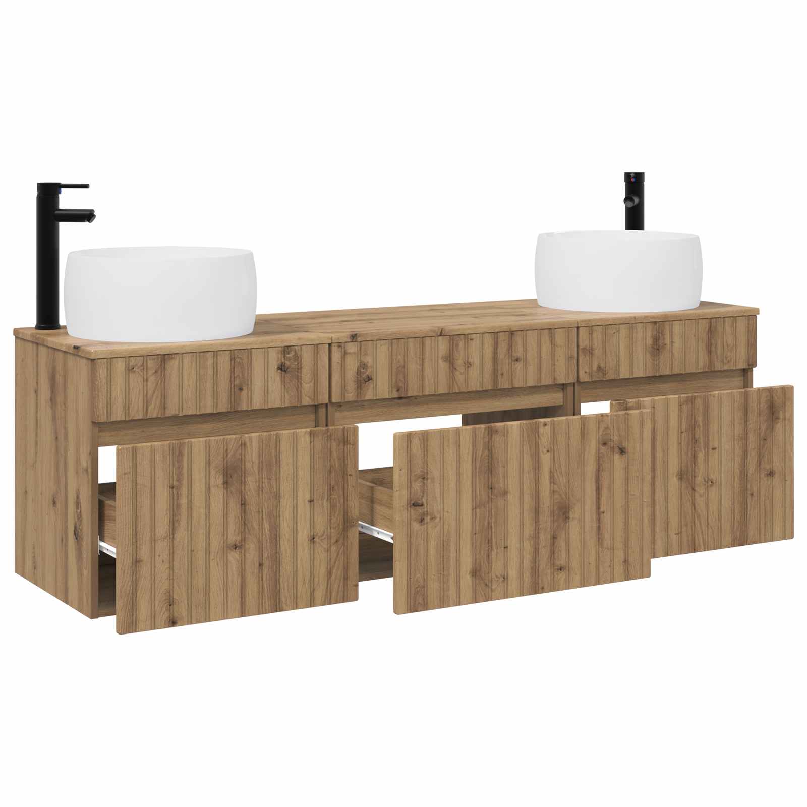 Ensemble d'armoire de salle de bain 3 pc Chêne artisanal