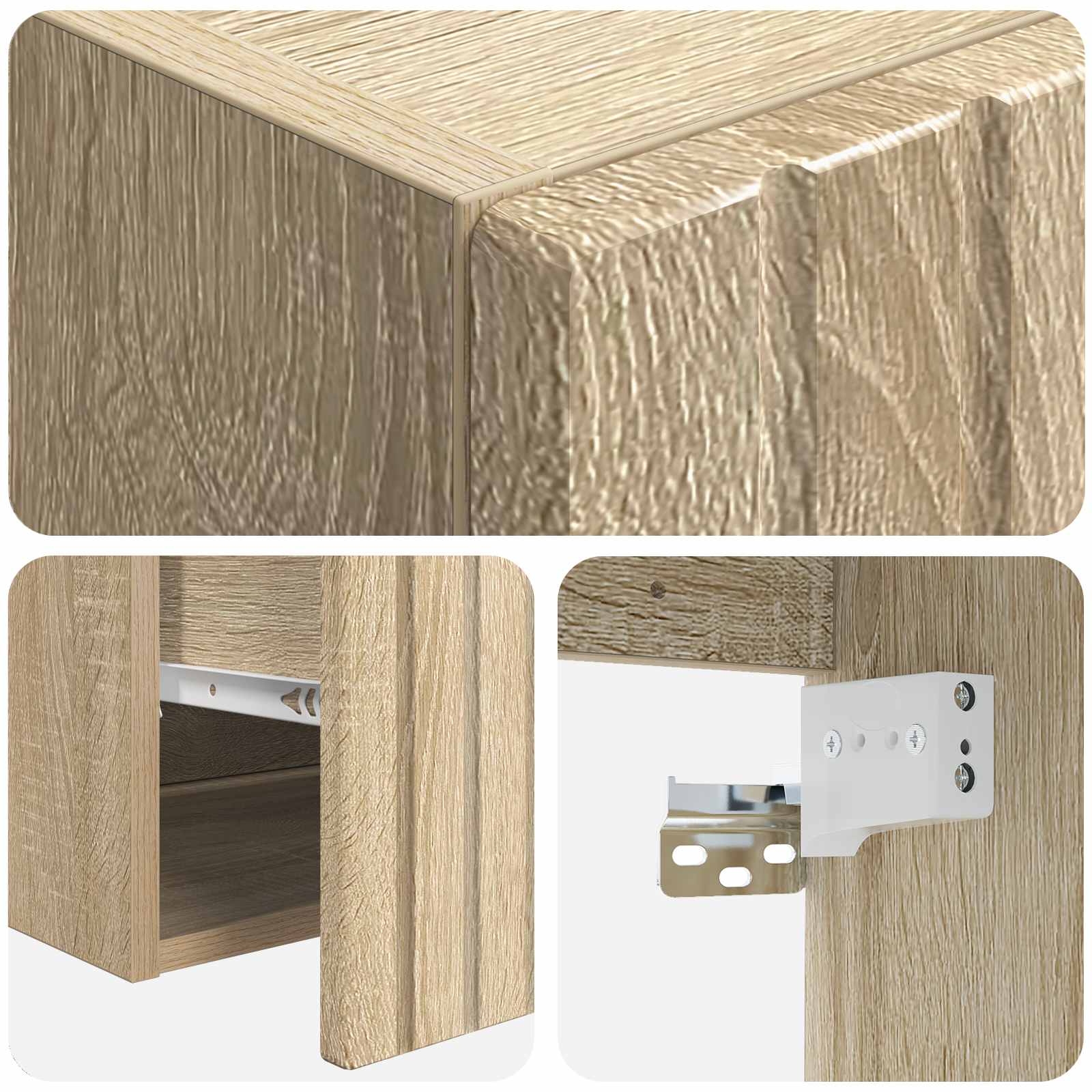 Ensemble d'armoire de salle de bain 3 pc Chêne Sonoma
