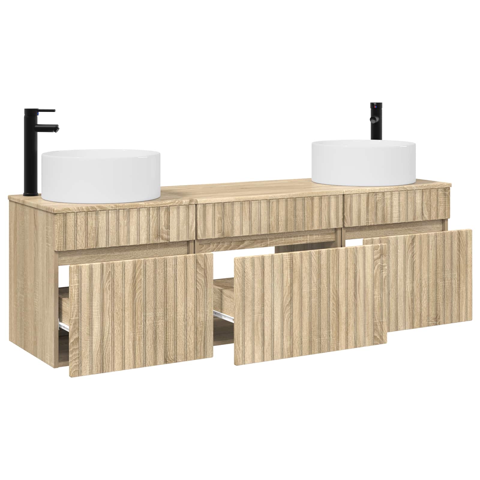 Ensemble d'armoire de salle de bain 3 pc Chêne Sonoma