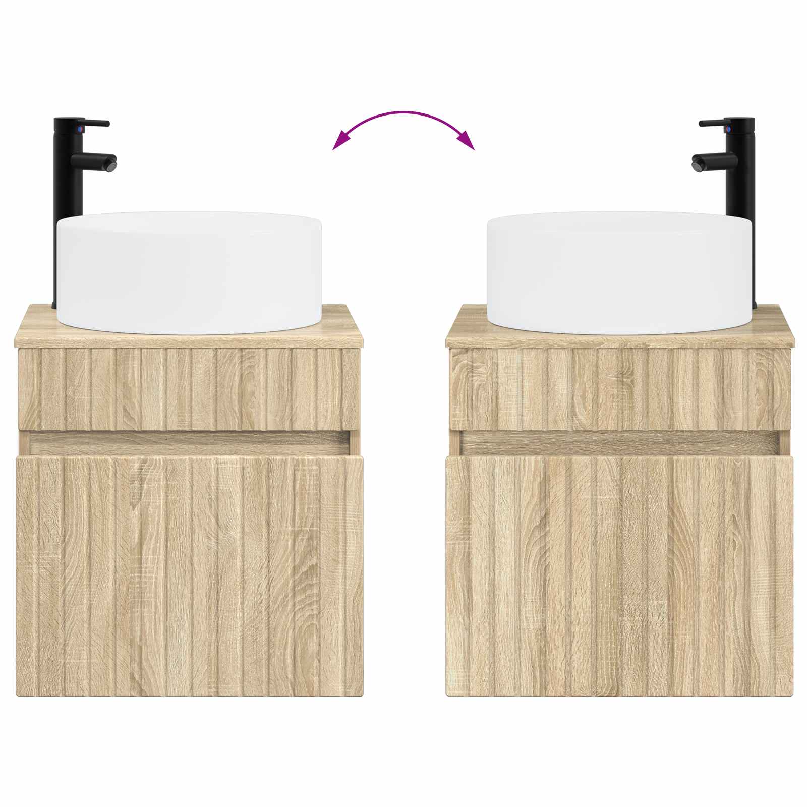 Ensemble d'armoire de salle de bain 3 pc Chêne Sonoma