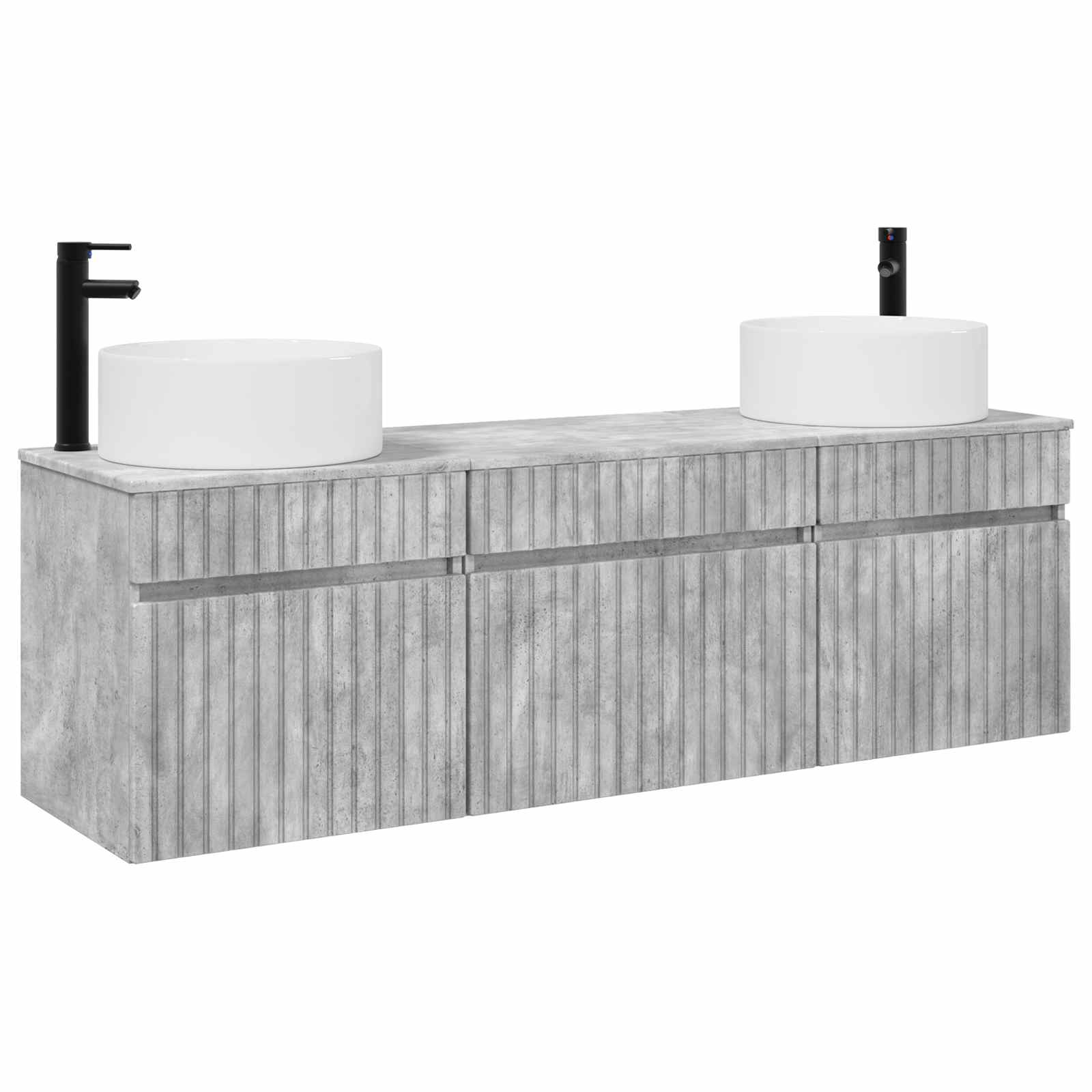 Ensemble d'armoire de salle de bain 3 pc Gris béton