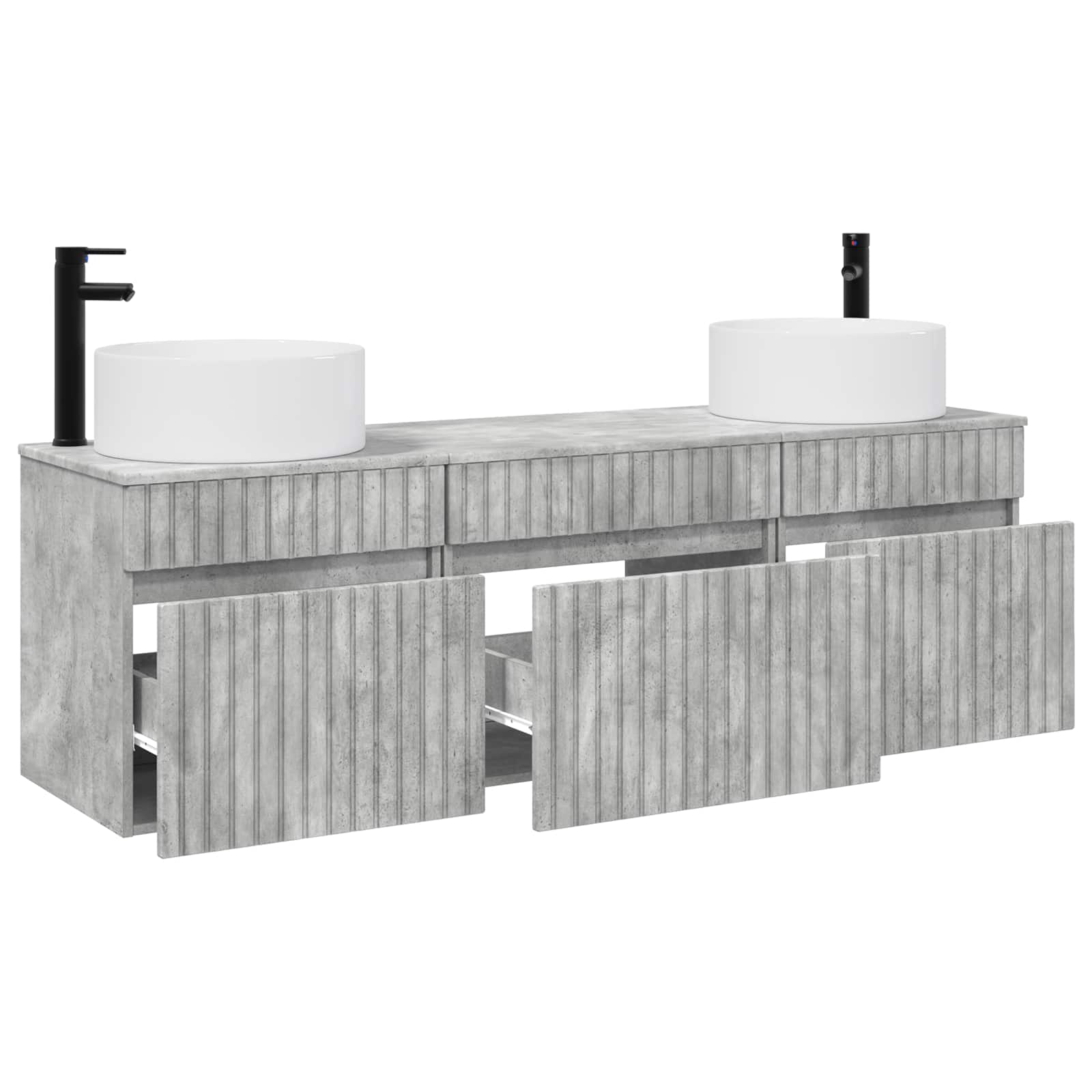 Ensemble d'armoire de salle de bain 3 pc Gris béton