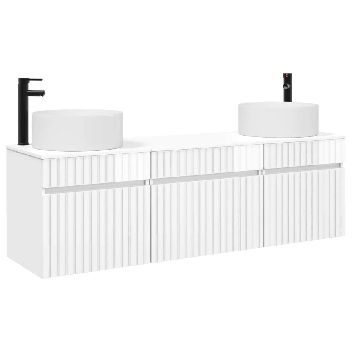 Ensemble d’armoire de salle de bain 3 pc Blanc brillant - XIOS