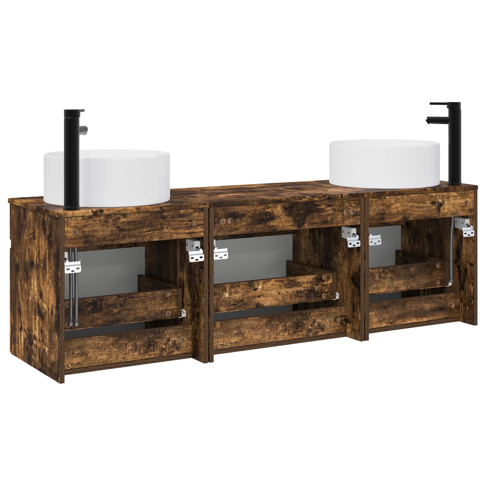 Ensemble d'armoire de salle de bain 3 pc Chêne fumé