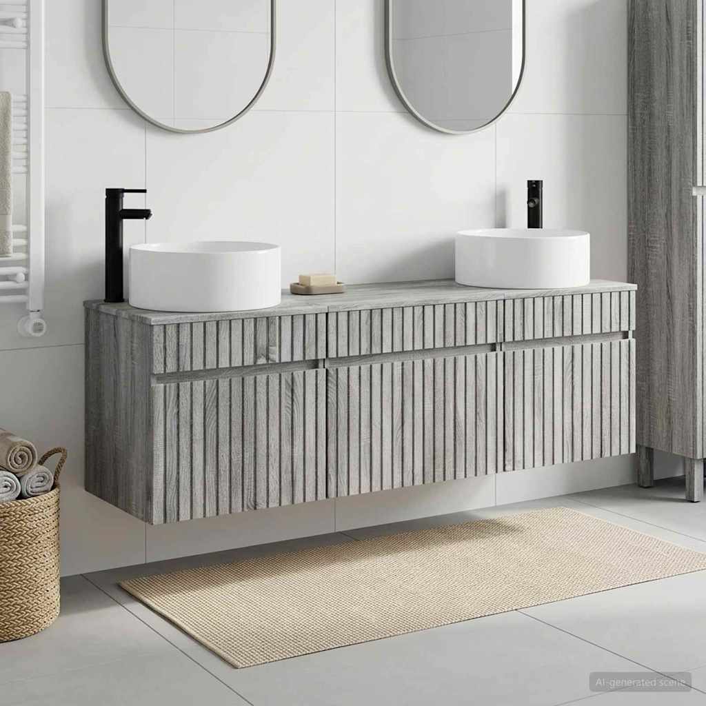 Ensemble d'armoire de salle de bain 3 pc Sonoma gris