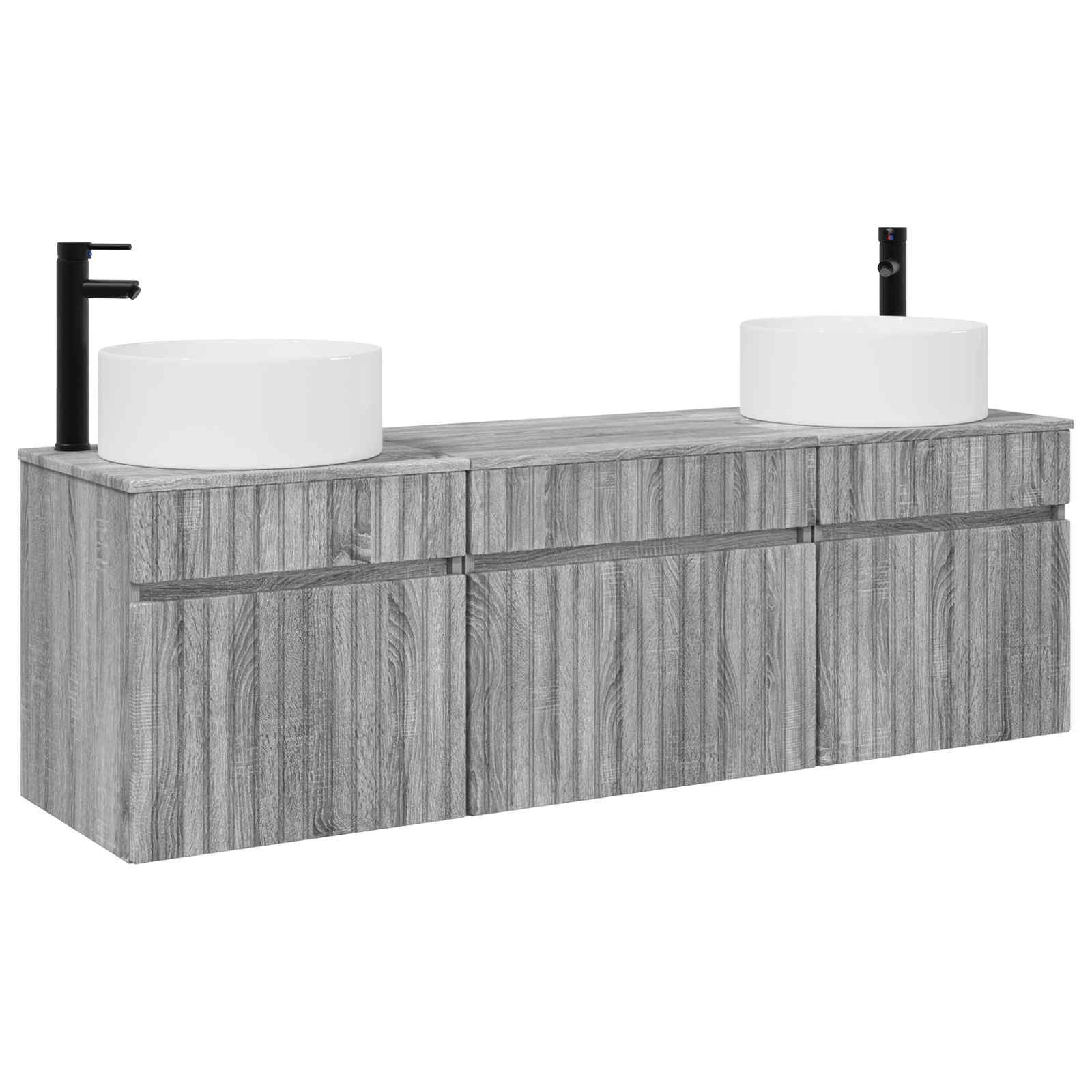 Ensemble d'armoire de salle de bain 3 pc Sonoma gris