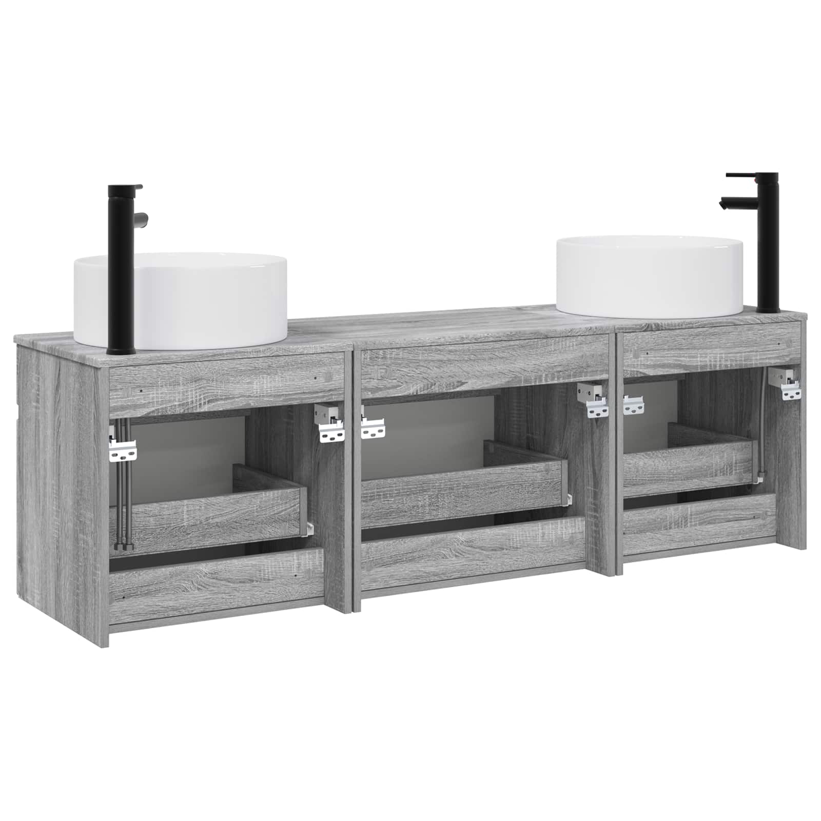 Ensemble d'armoire de salle de bain 3 pc Sonoma gris