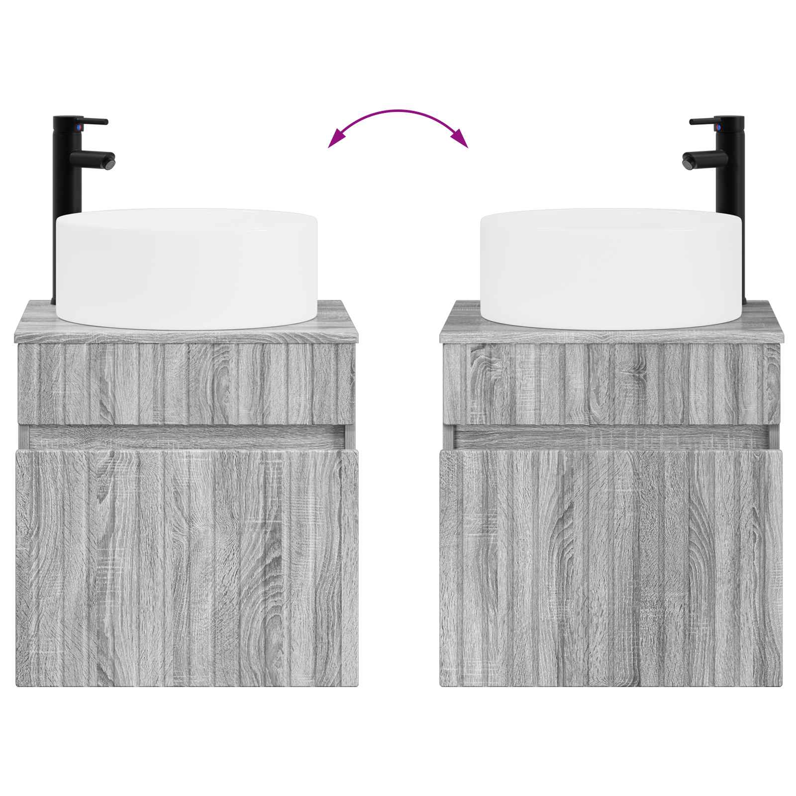 Ensemble d'armoire de salle de bain 3 pc Sonoma gris