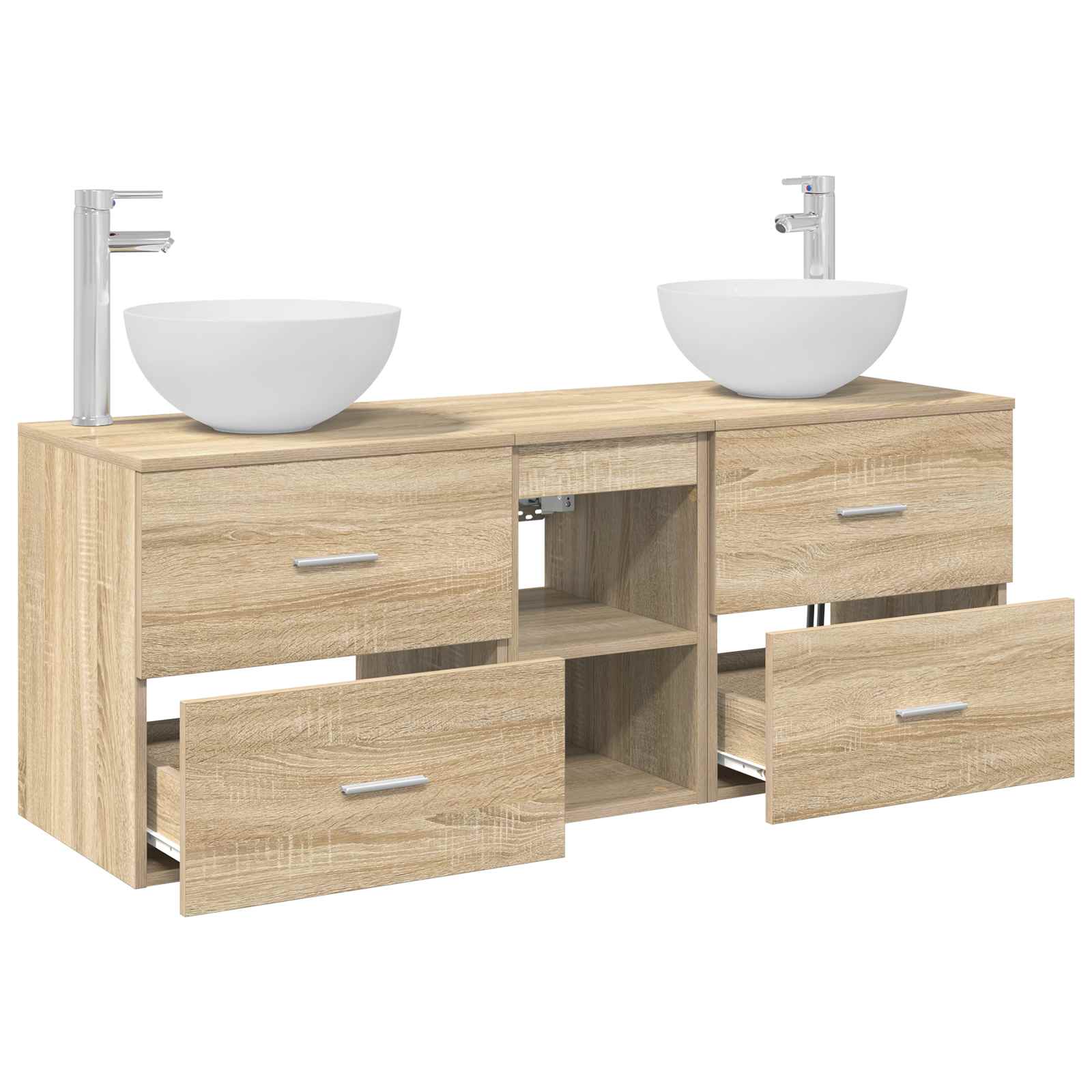 Ensemble d'armoire de salle de bain 3 pc Chêne Sonoma