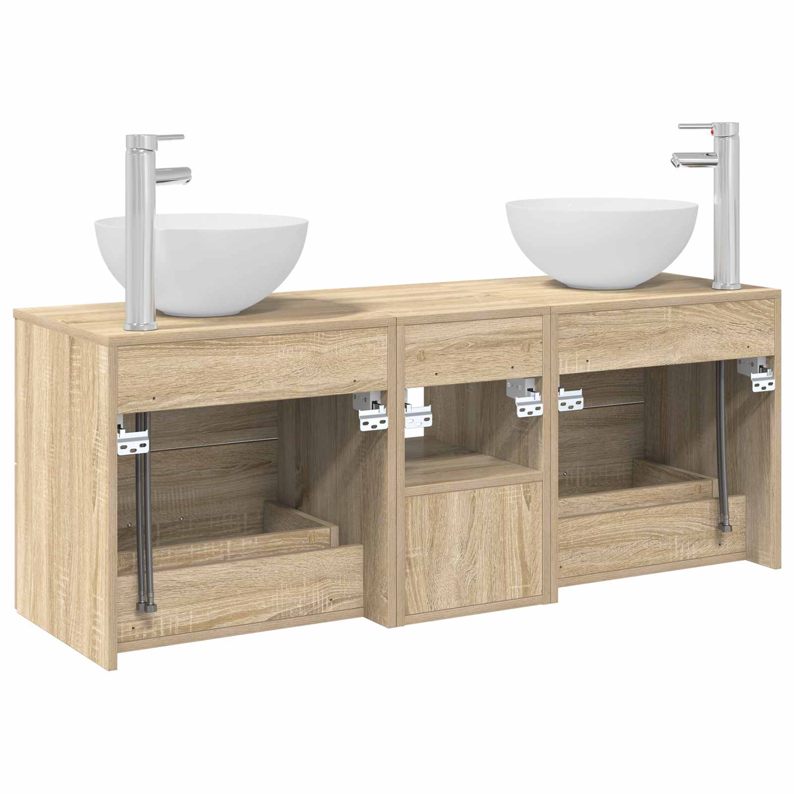 Ensemble d'armoire de salle de bain 3 pc Chêne Sonoma