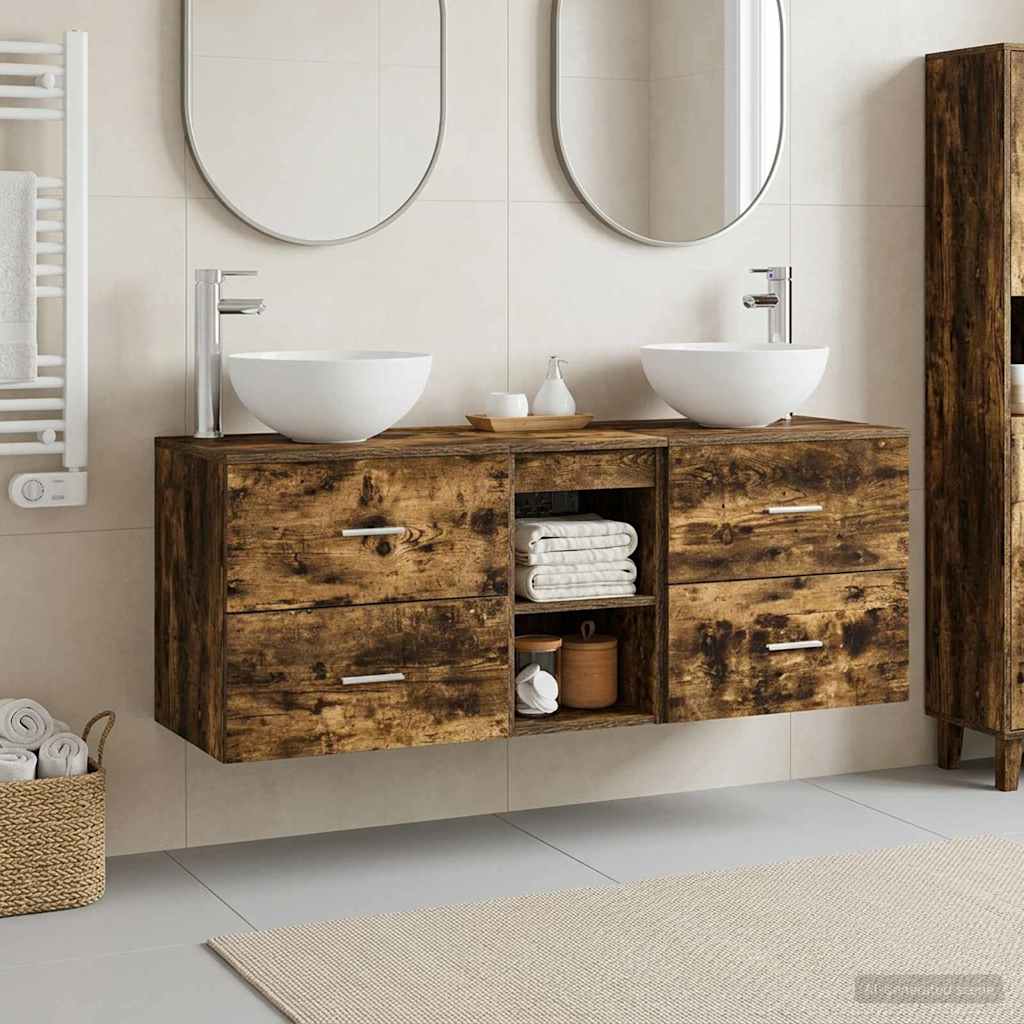 Ensemble d'armoire de salle de bain 3 pc Chêne fumé