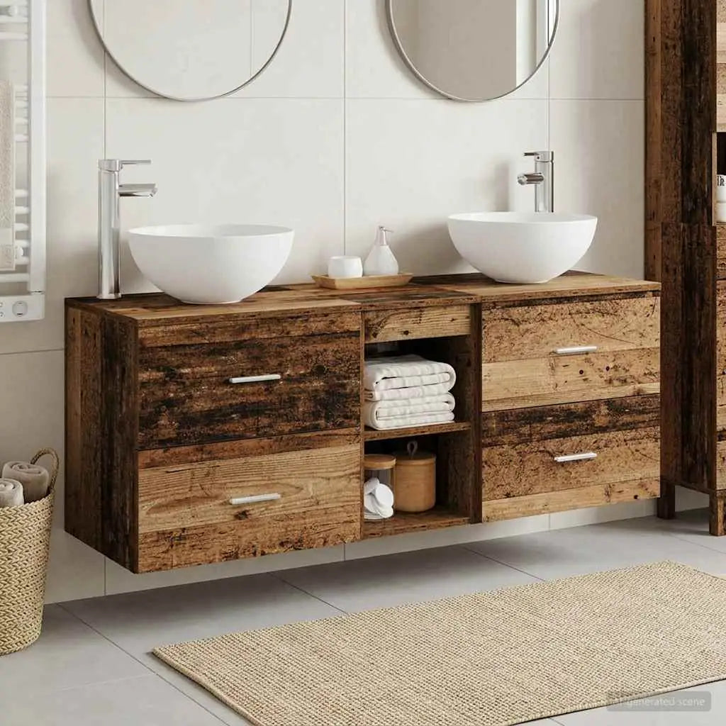 Ensemble d’armoire de salle de bain 3 pc Bois ancien - XIOS