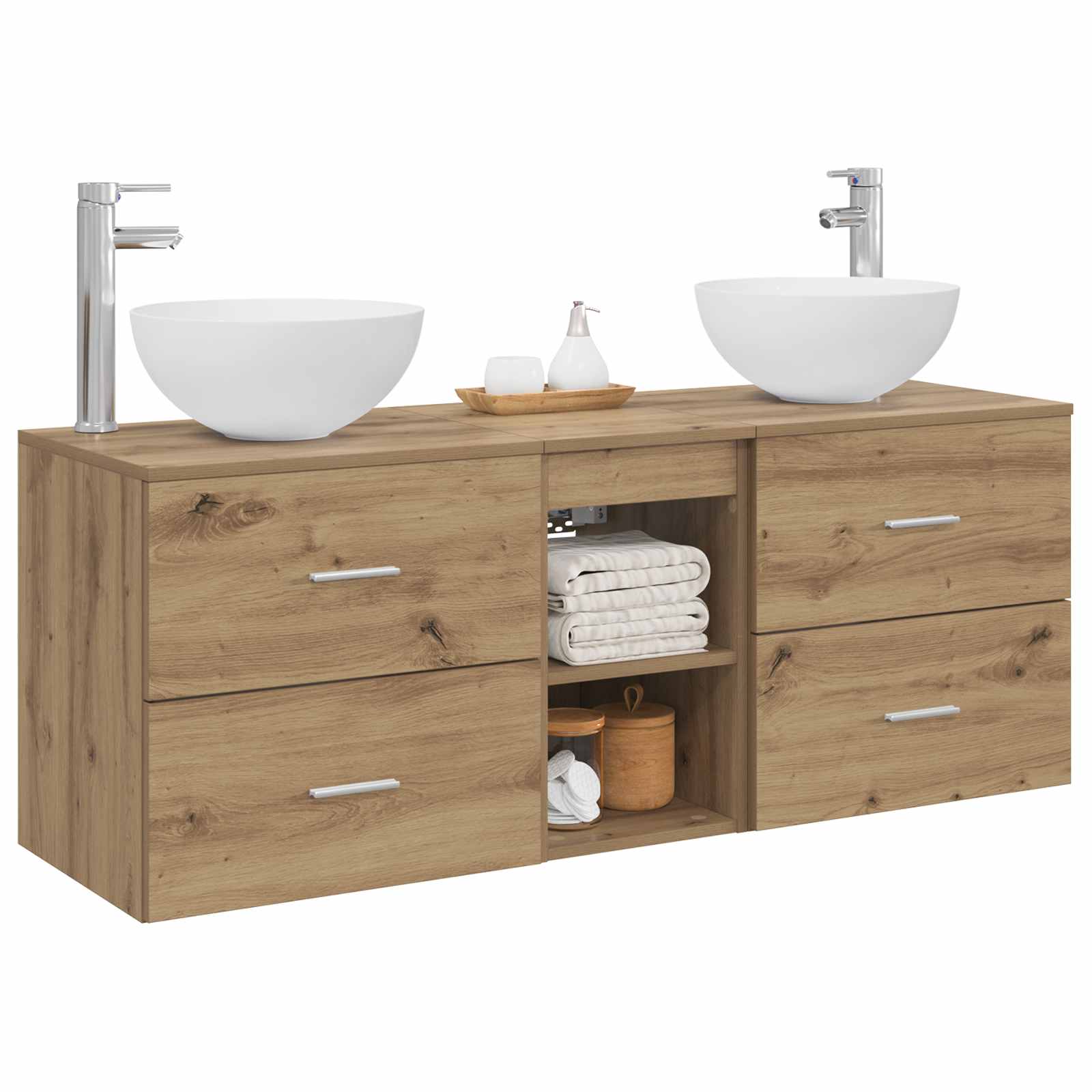 Ensemble d'armoire de salle de bain 3 pc Chêne artisanal