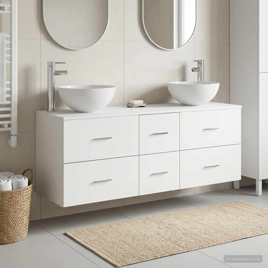 Ensemble d'armoire de salle de bain 3 pc Blanc