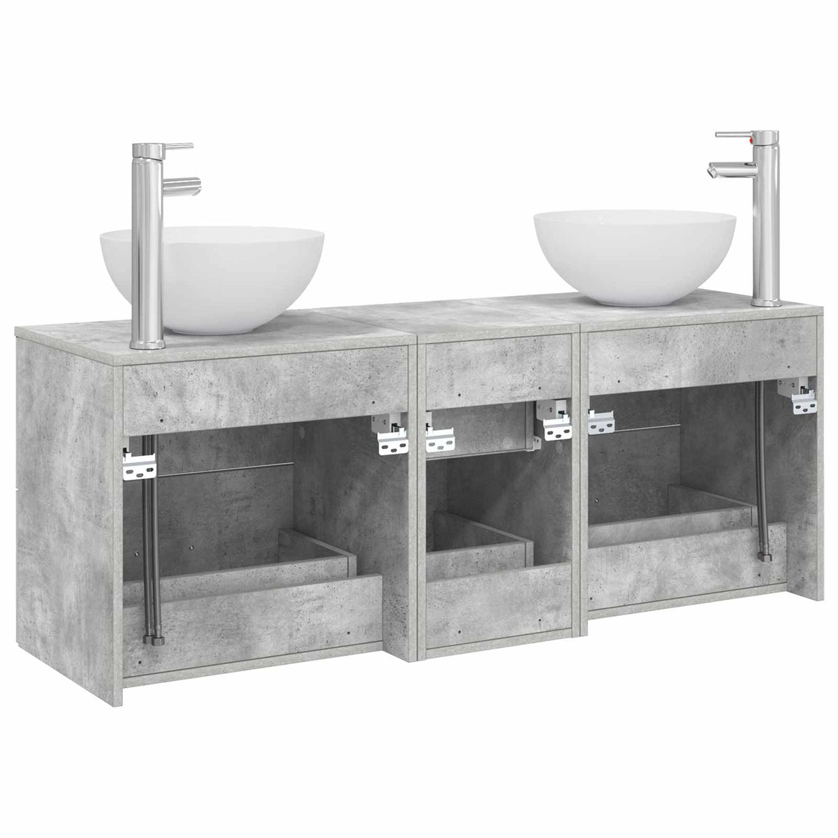 Ensemble d'armoire de salle de bain 3 pc Gris béton