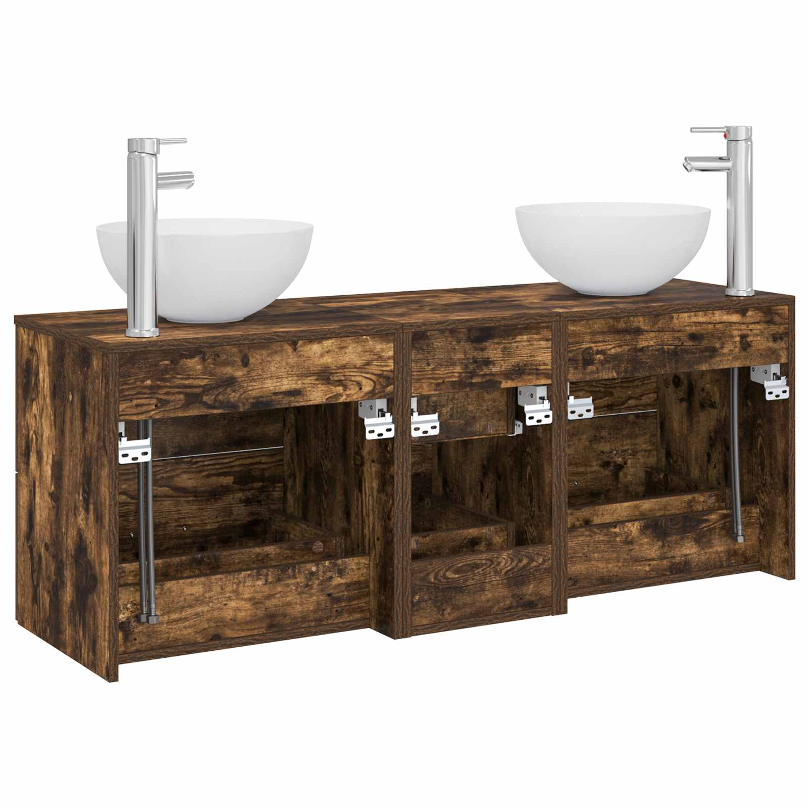Ensemble d'armoire de salle de bain 3 pc Chêne fumé