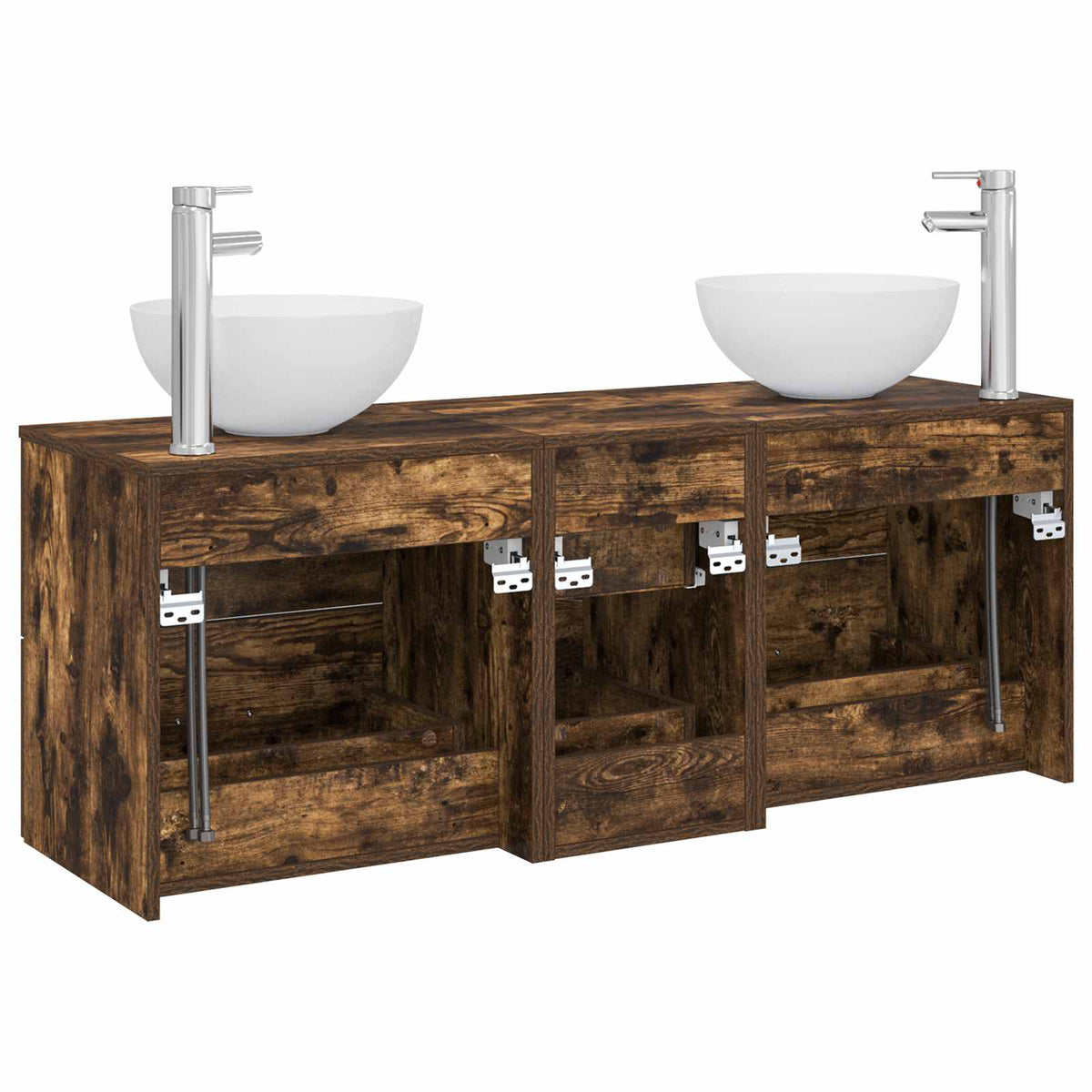 Ensemble d'armoire de salle de bain 3 pc Chêne fumé