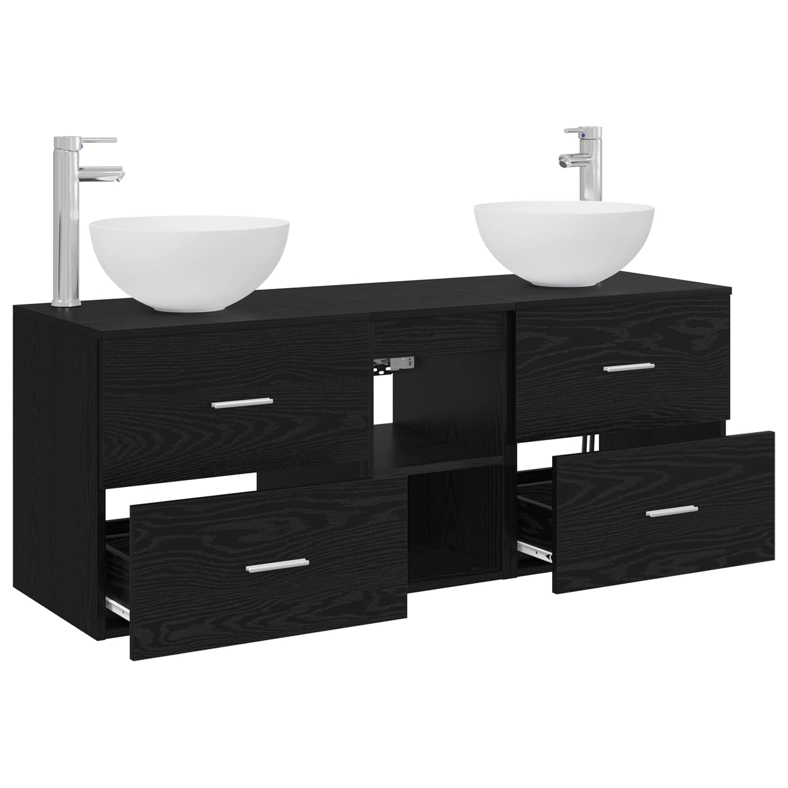 Ensemble d'armoire de salle de bain 3 pc Chêne noir