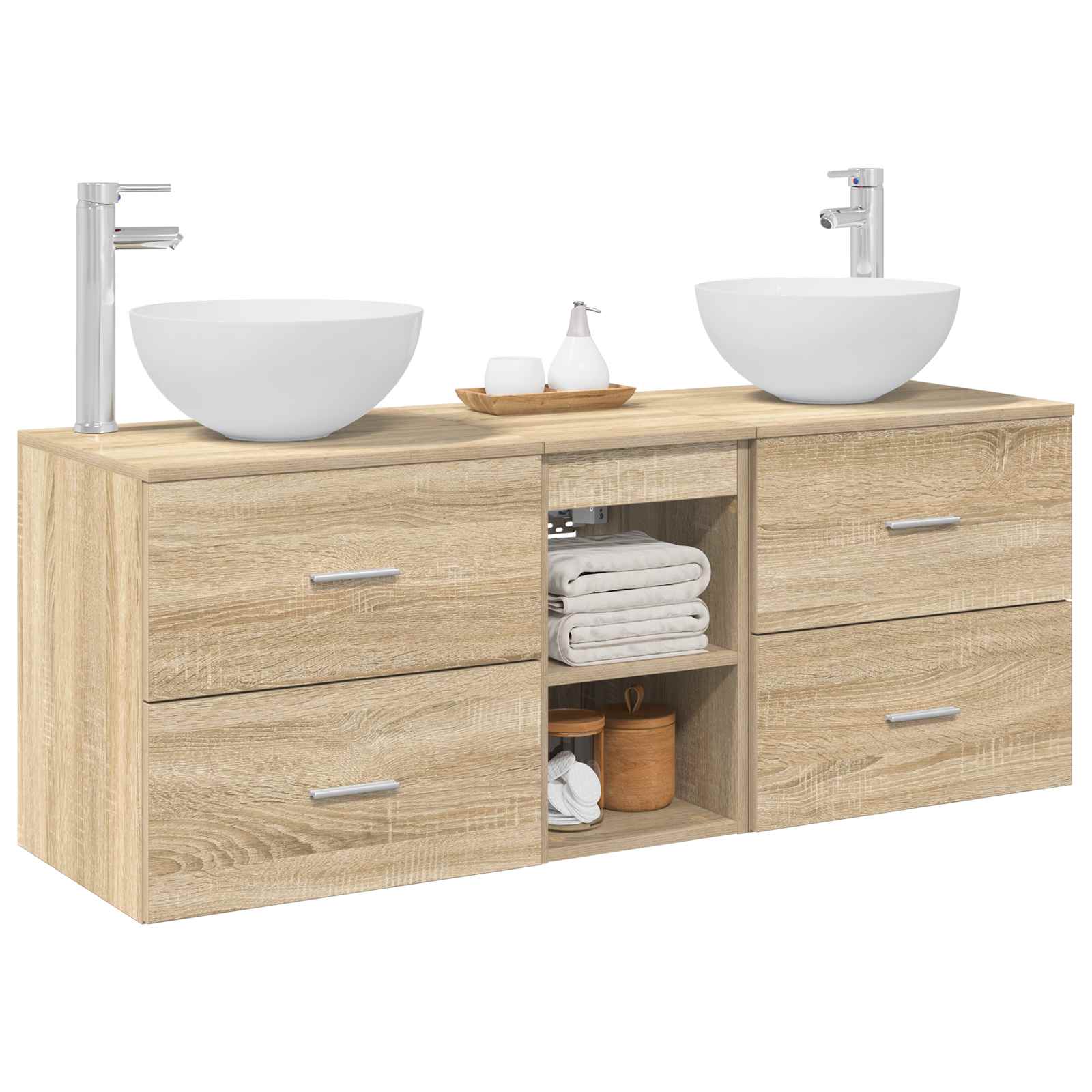 Ensemble d'armoire de salle de bain 3 pc Chêne Sonoma